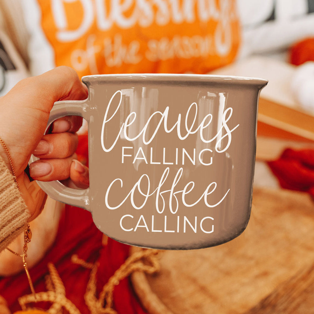 Aesthetic autumn drinkware
Coffee lover fall mug
Leaves are falling coffee mug
Fall coffee calling mug
Autumn leaves coffee cup
Brown ceramic fall mug
Coffee lover autumn mug