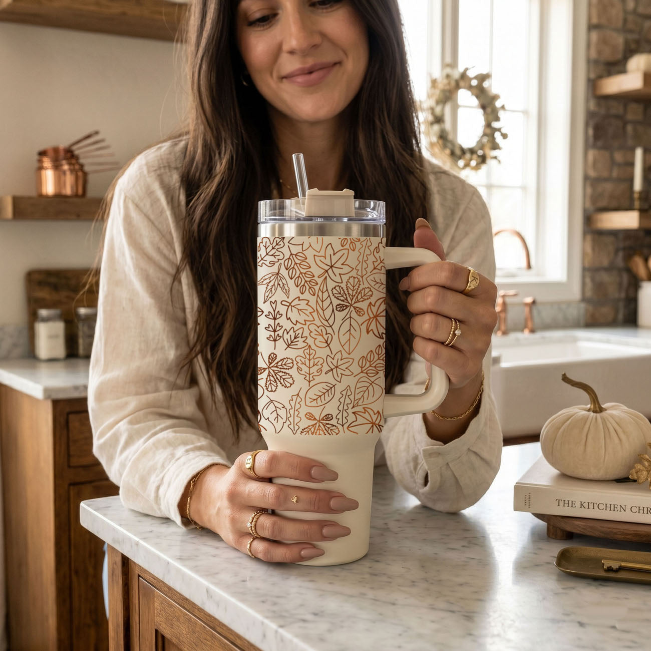 fall tumbler for work
cute oversized coffee tumbler
autumn gift for coffee lovers
neutral leaf cup aesthetic
insulated tumbler for cozy season
fall leaves aesthetic cup
cute handle tumbler for women
modern pumpkin spice tumbler
Neutral retail tumbler for fall displays
Stylish fall tumbler for gift boutiques
Autumn fashion tumbler with cozy leaf vibe
Trendy fall accessory tumbler with handle