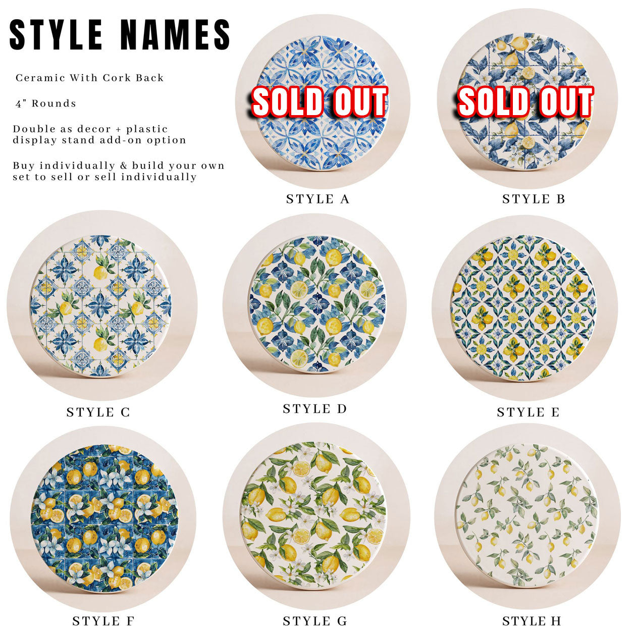 Mediterranean Lemon Coasters
