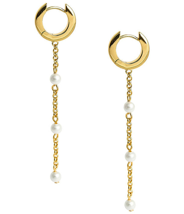 Moonlit Drop Hoop Earring - 18k Gold Plated - Jess Fay Collection