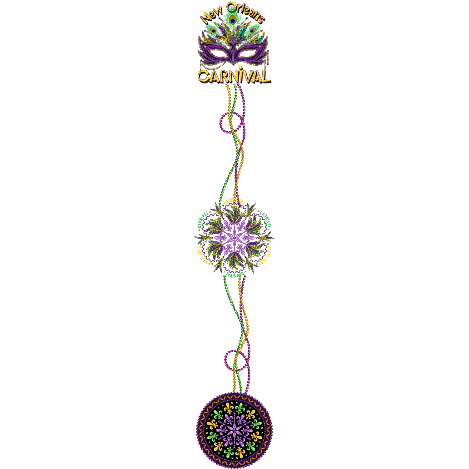 Carnivale  Mardi Gras Handmade Leggings with Pockets