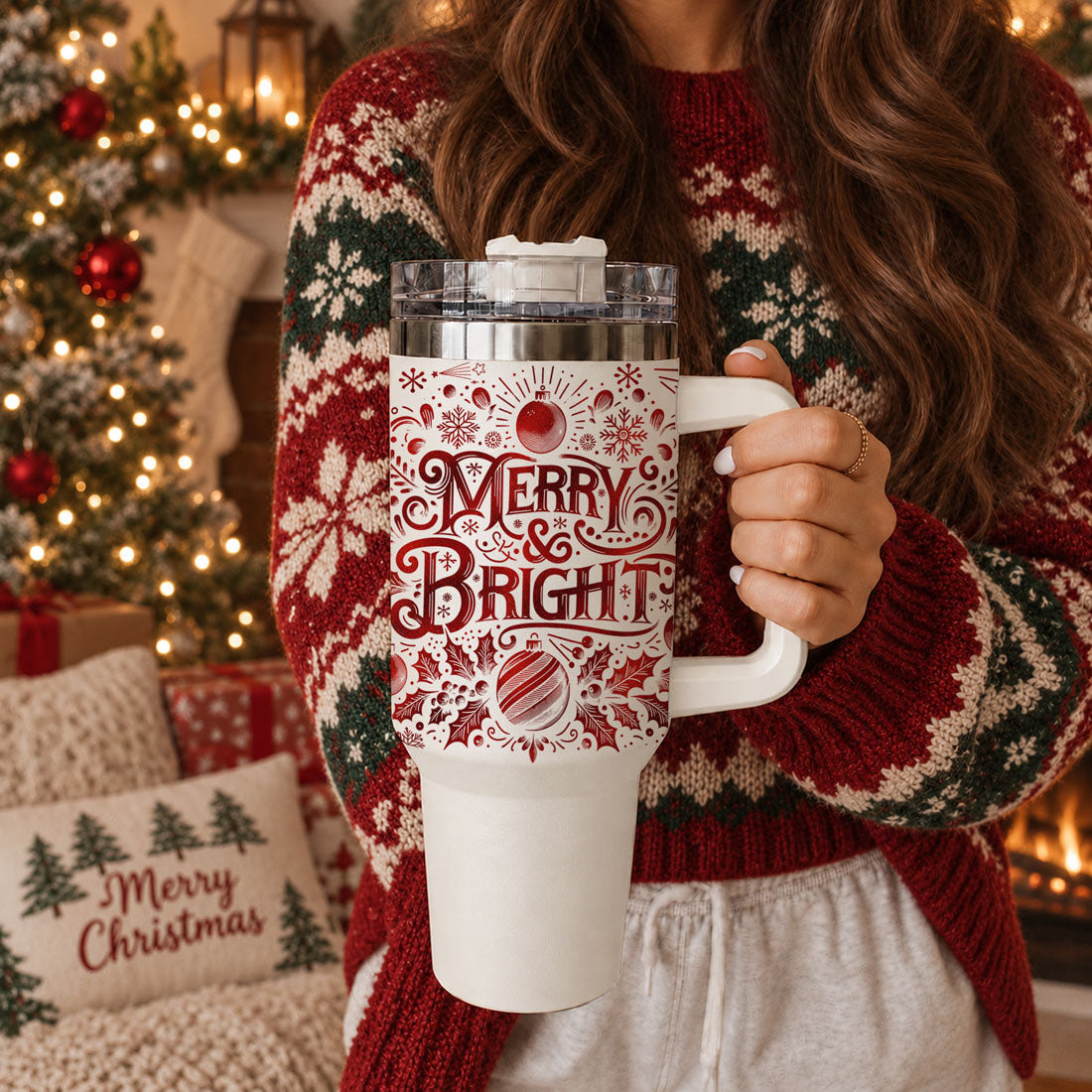 Christmas decor inspired tumbler
red Christmas decor inspired drinkware
Merry and Bright Christmas kitchen accessory
Christmas tumbler photographed in festive kitchen
Merry and Bright tumbler in Christmas kitchen
40oz Christmas tumbler with holiday tree background
festive Christmas tumbler lifestyle photo
holiday tumbler displayed with Christmas decor
Christmas tumbler beside decorated Christmas tree
Christmas tumbler with farmhouse holiday decor
Christmas tumbler with boho farmhouse Christmas decor