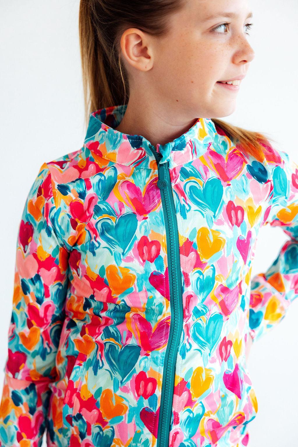 Heart Hustle Full-Zip Ruffle Active Jacket