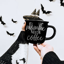 Sleep Deprived Mom Gift Mombie Needs Coffee Black Mug
Dishwasher Safe Mom Coffee Mug Mombie Design
Coffee Humor Mom Life Mug Mombie Halloween Theme