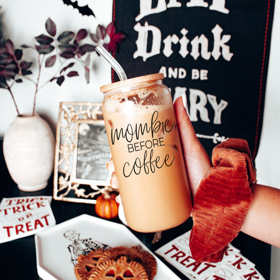 boutique halloween coffee set
designer zombie mom tumbler
exclusive fall coffee glass