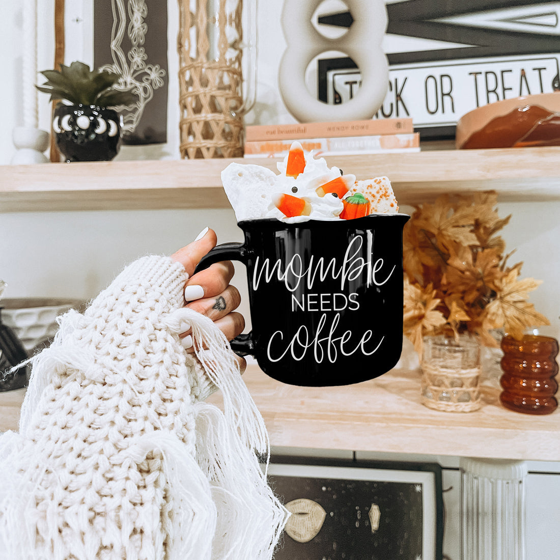 Spooky Mom Gift Ideas Mombie Coffee Mug Halloween Design
Spooky Mom Christmas Gift Black Ceramic Mombie Mug