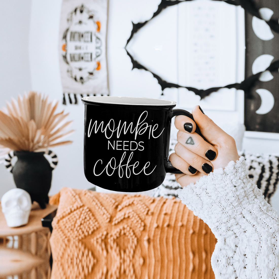 Funny Halloween Birthday Gift Mom Coffee Mug Mombie Design
Microwave Safe Halloween Mom Mug Mombie Theme
Zombie Themed Halloween Mom Mugs for sale. 