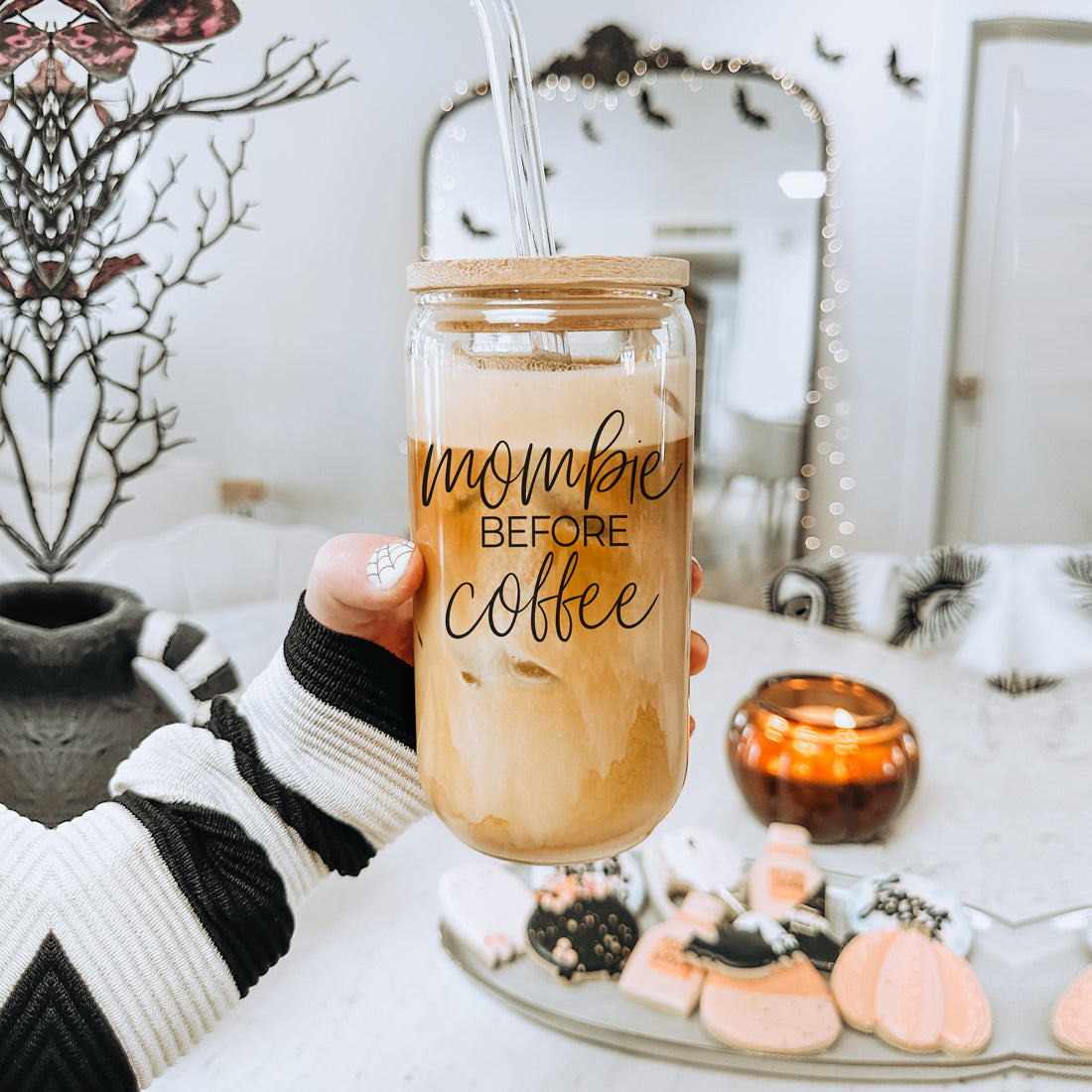 Mom coffee station must have tumbler
Funny mother gift glass tumbler set
Mom life survival kit glass tumbler