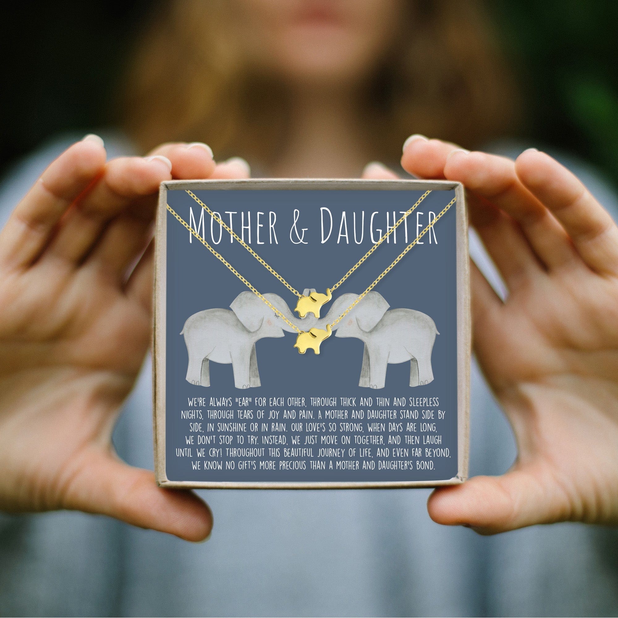 Mother & Daughter Elephant Necklace Set