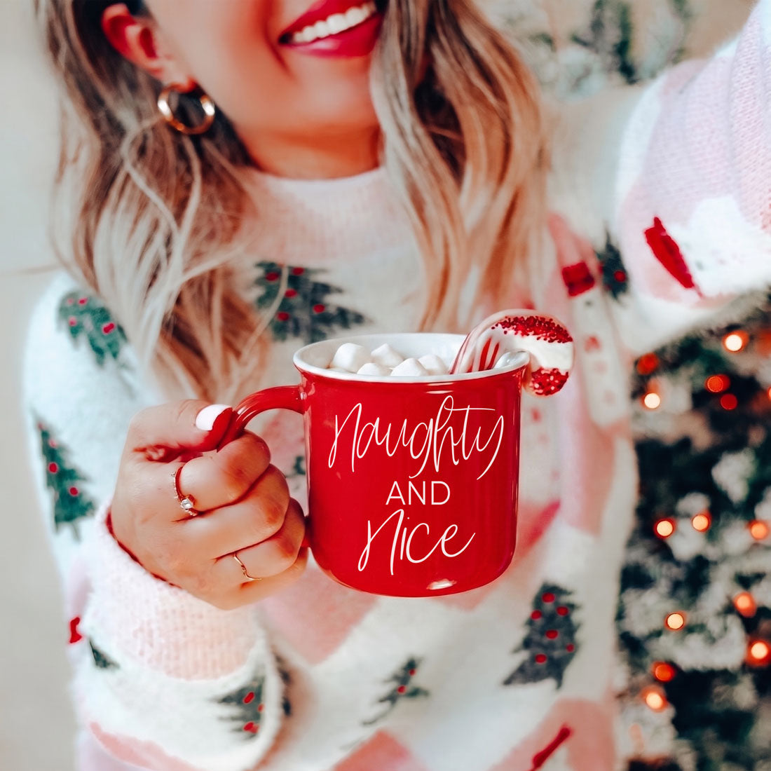 Traditional red green Christmas mug with funny quote
Classic Christmas mug with Naughty and Nice saying
Cute Christmas mug for rustic holiday kitchen
Holiday ceramic mug for modern Christmas home
Christmas drinkware for cozy holiday kitchen
Naughty and Nice mug for red and green Christmas decor
Funny Christmas mug for colorful holiday kitchen
Holiday mug for traditional Christmas decor