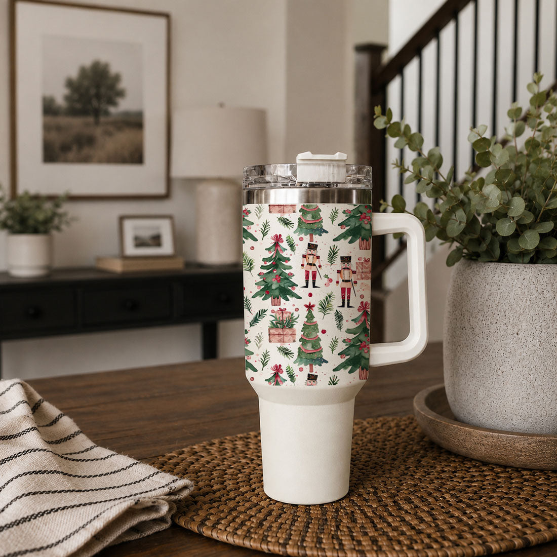 festive holiday cup with nutcrackers and presents
Christmas soldier water cup for women
nutcracker iced coffee cup for Christmas
festive Christmas beverage tumbler with soldiers
holiday travel cup for nutcracker lover
classic nutcracker Christmas accessory
Christmas nutcracker kitchen gift
Christmas gift idea for nutcracker enthusiast
festive soldier holiday present
pink and green nutcracker Christmas gift idea
decorative Christmas tree and nutcracker tumbler
Christmas drinkware with toy soldier artwork