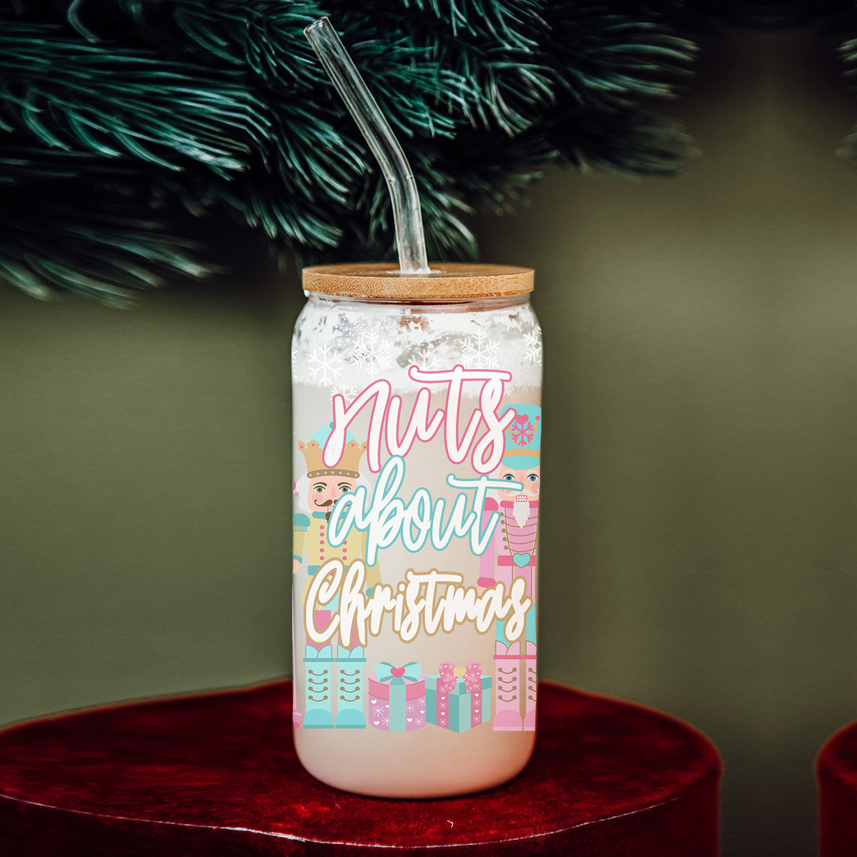 Christmas glass cup with straw
Nutcracker Pastel Gifts and decorations, Nutcracker Solider Mugs
Christmas glass cup