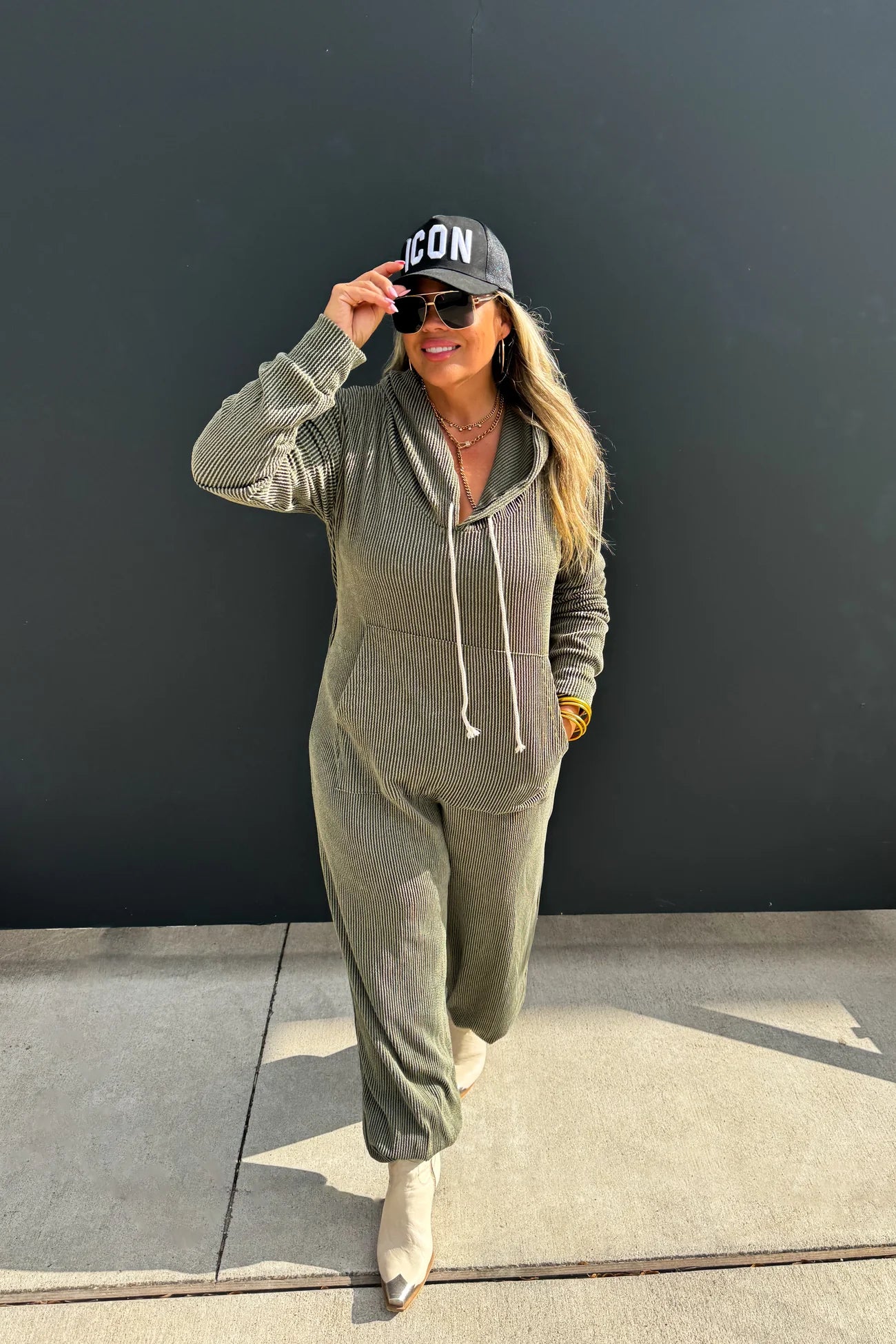 PREORDER- RIBBED HAYDEN HOODIE JUMPSUIT