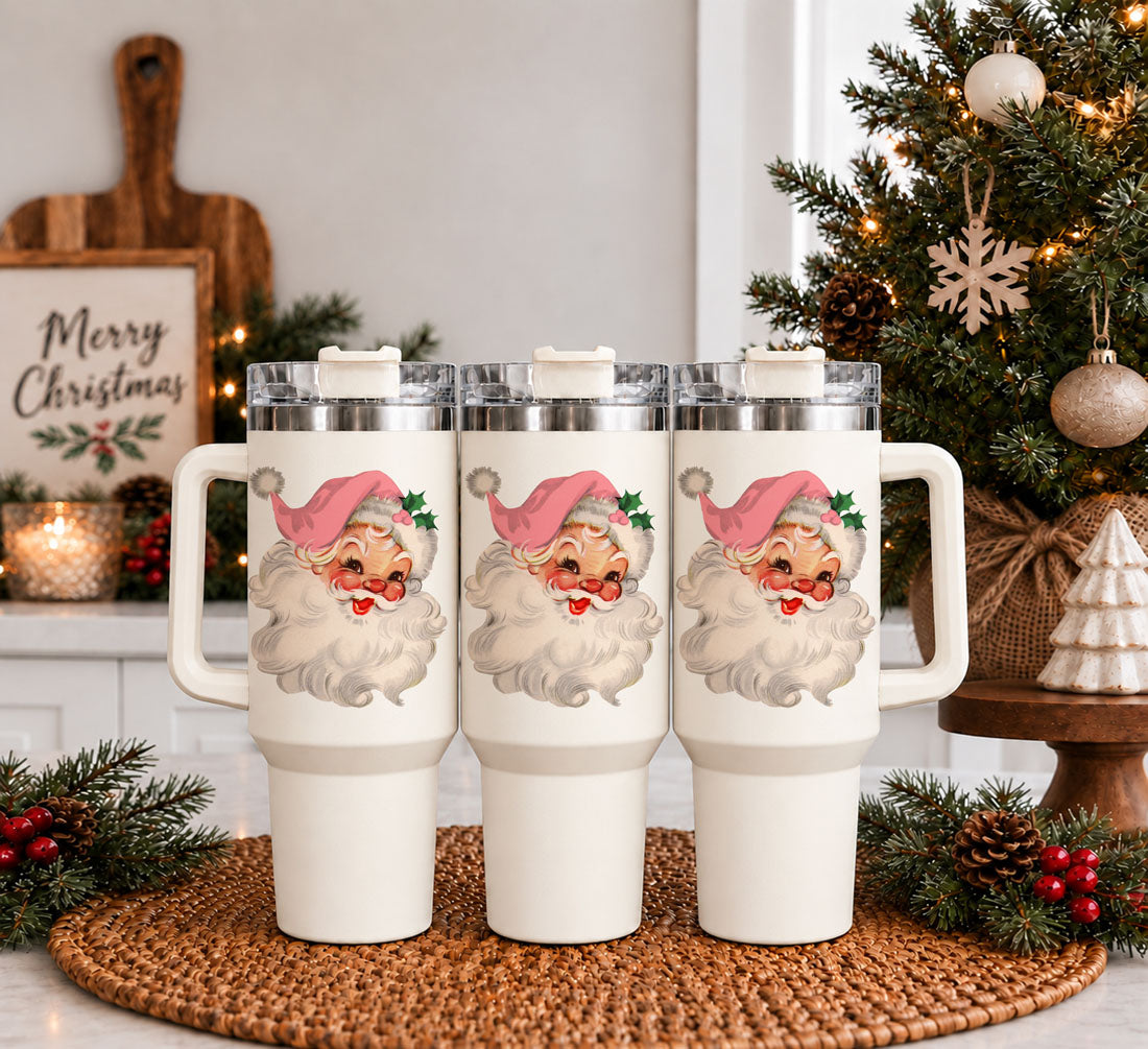 Pink Santa Face tumbler