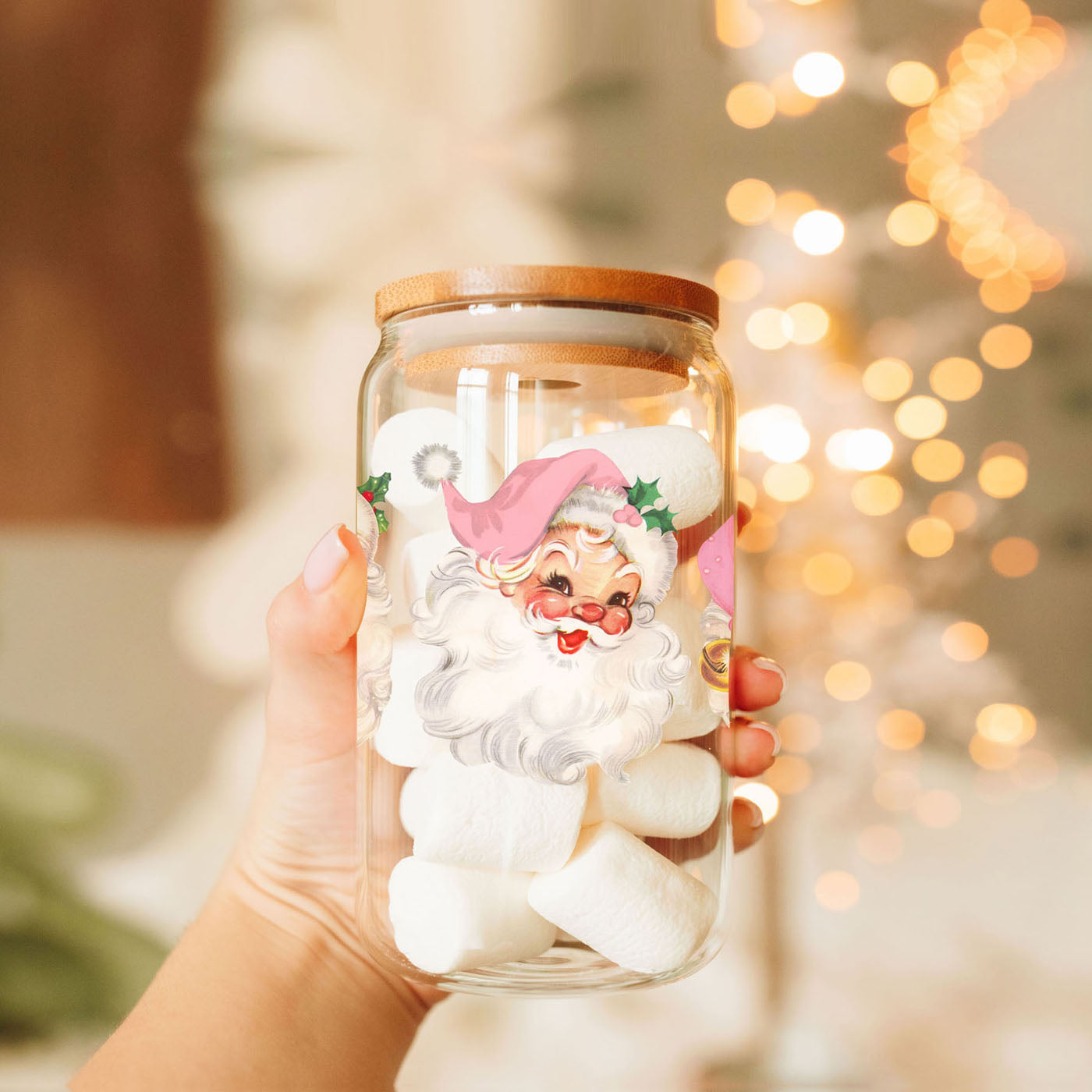 Vintage Pink Santa