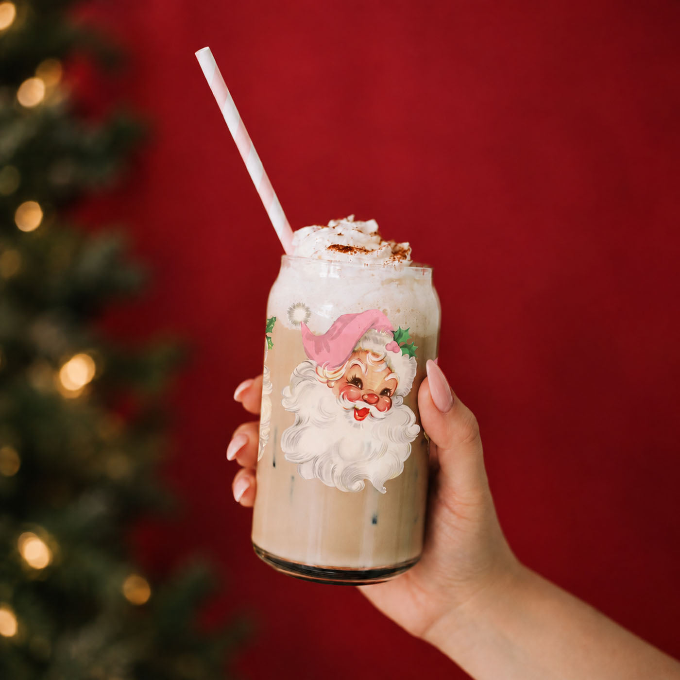 Vintage Pink Santa