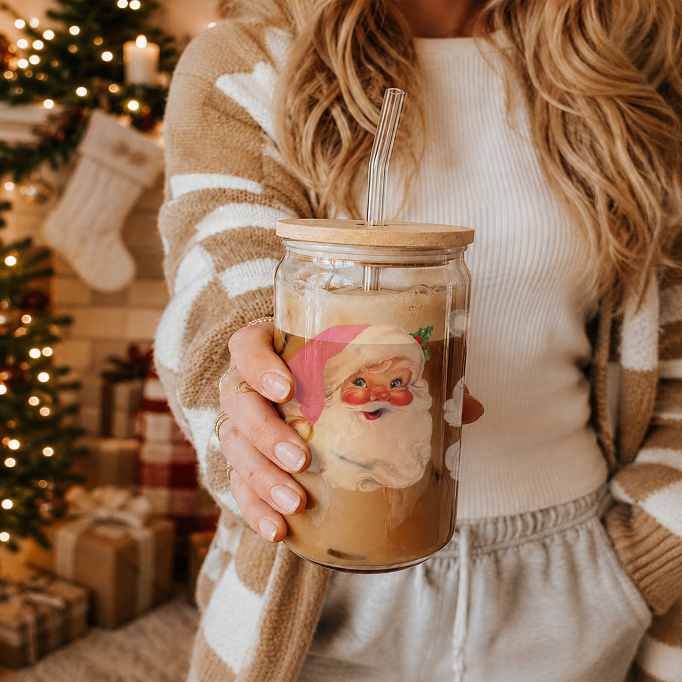 Vintage Pink Santa