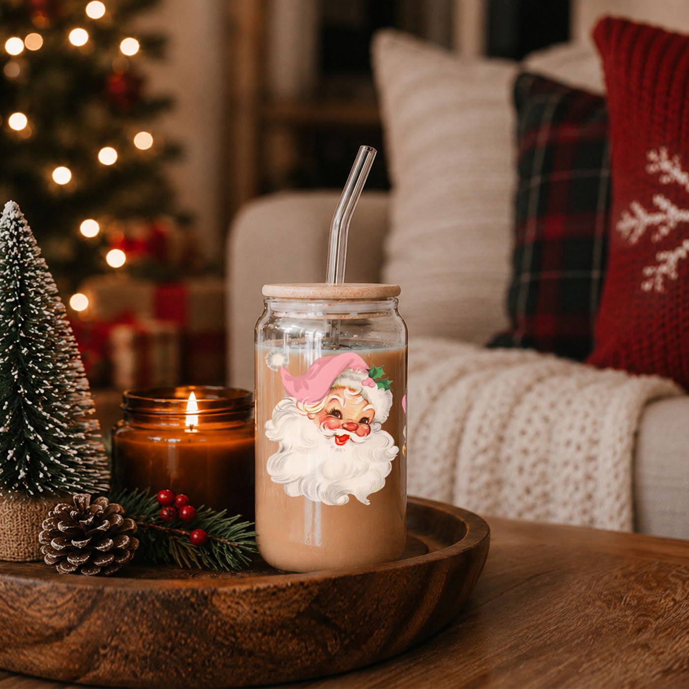 Vintage Pink Santa