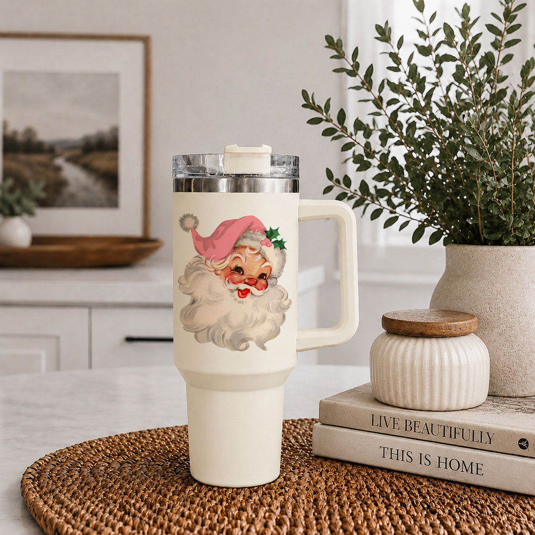 festive hot drink cup with vintage Santa
Santa Claus winter beverage tumbler
Christmas coffee lover Santa cup
pink Santa holiday coffee tumbler
vintage Santa water cup with handle
retro Santa seasonal drinkware
pink Santa everyday Christmas tumbler
vintage Santa Claus lifestyle tumbler
festive pink Santa lifestyle image
pink Santa cup in decorated Christmas room
retro Santa tumbler beside Christmas tree
vintage Santa cup with holiday lights
pink Santa tumbler near Christmas greenery
retro Santa drinkware in