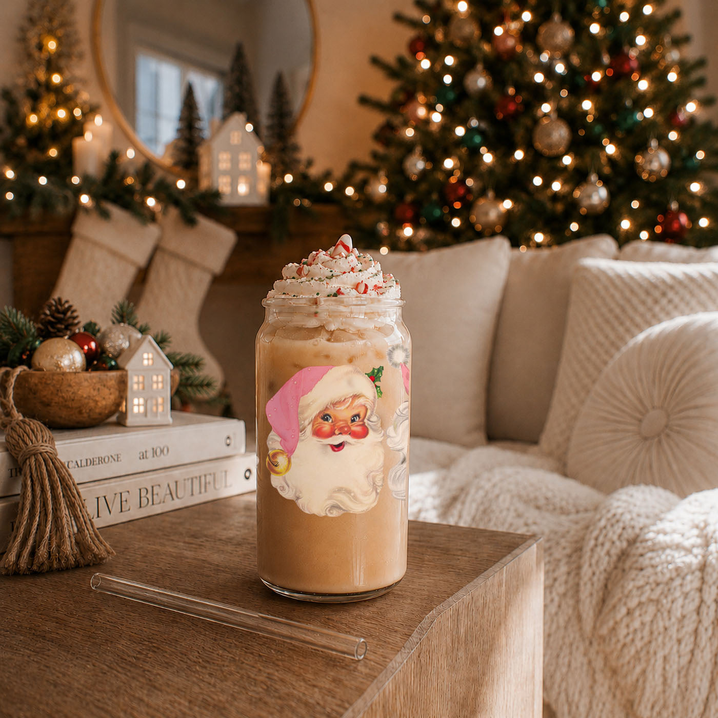 Vintage Pink Santa