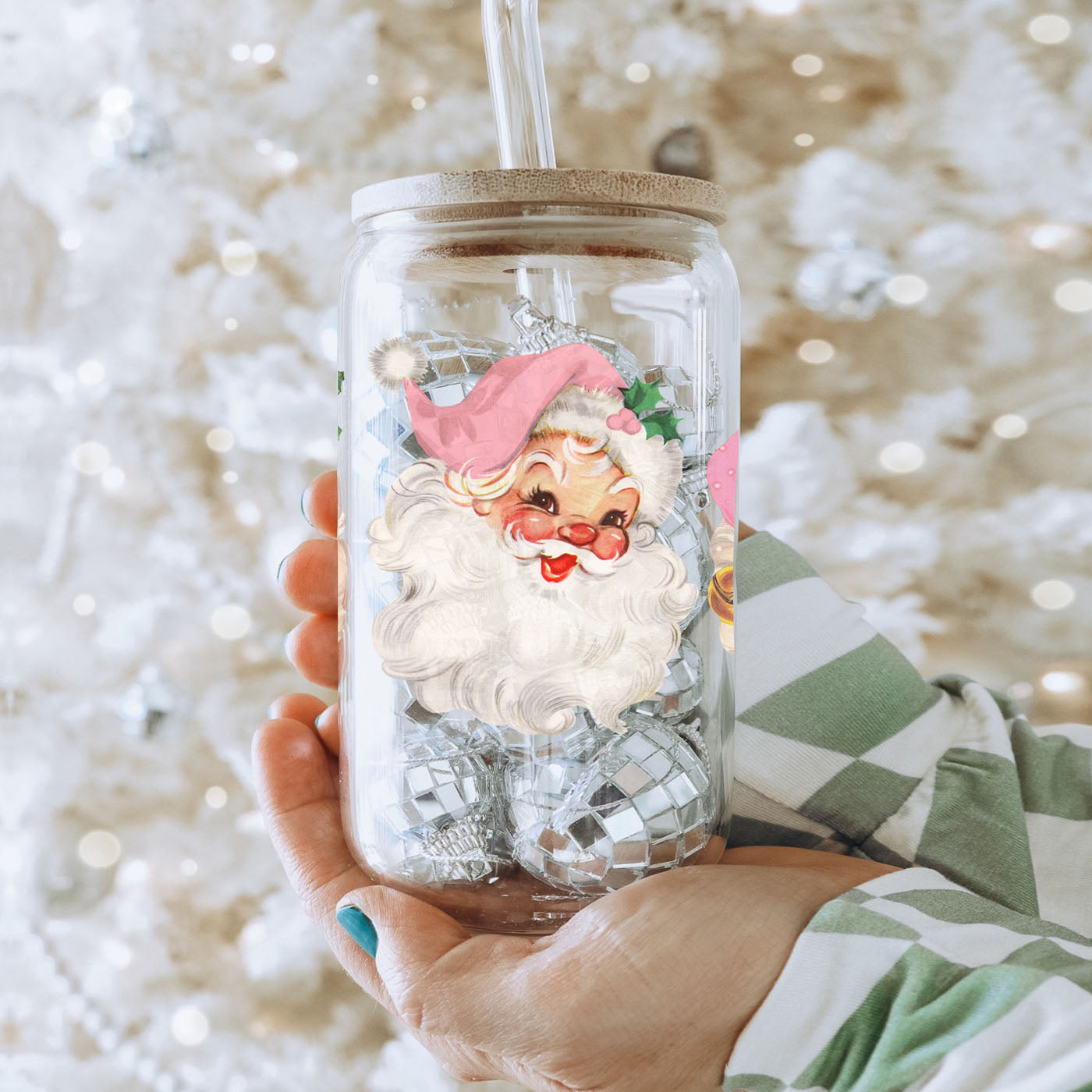 Vintage Pink Santa