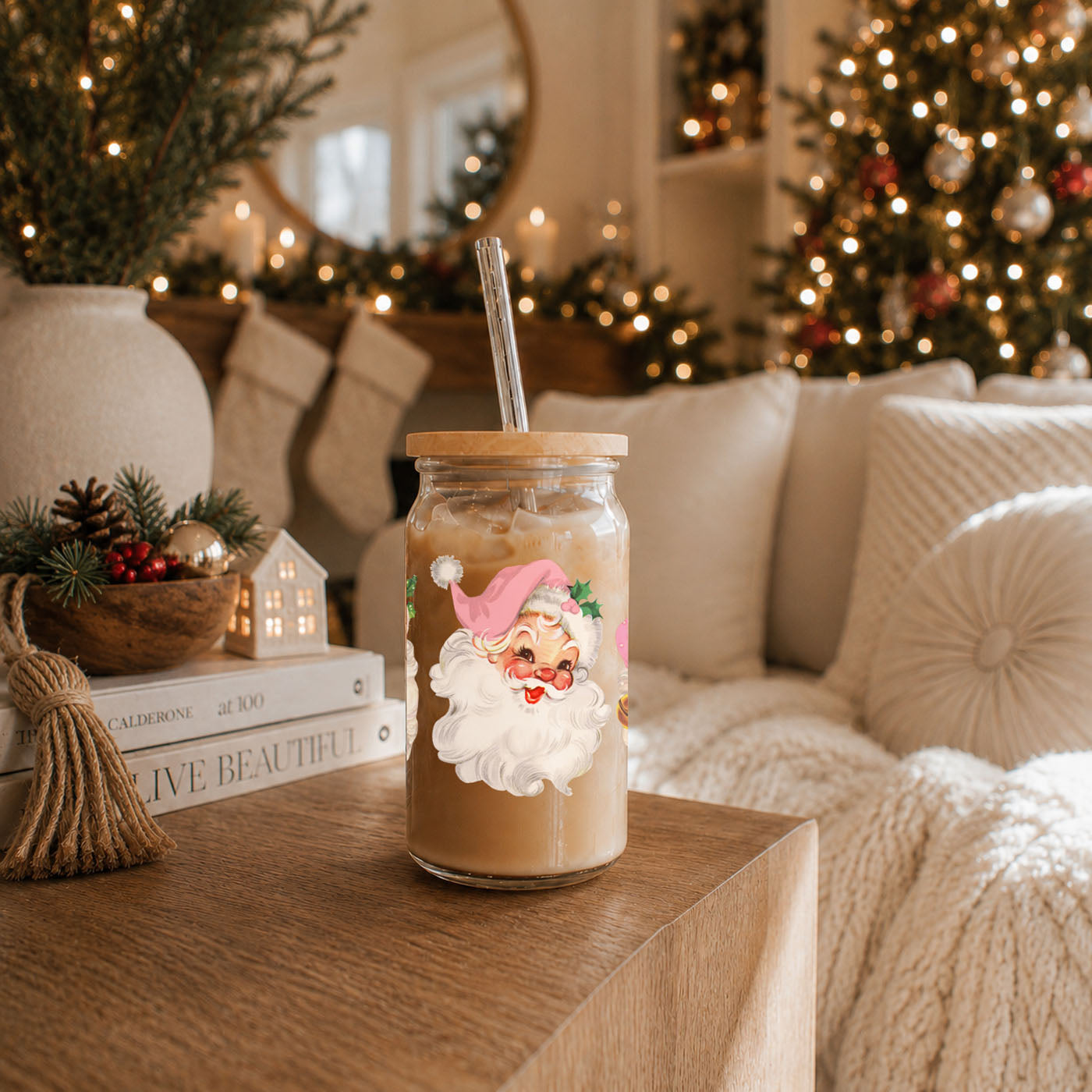 Vintage Pink Santa