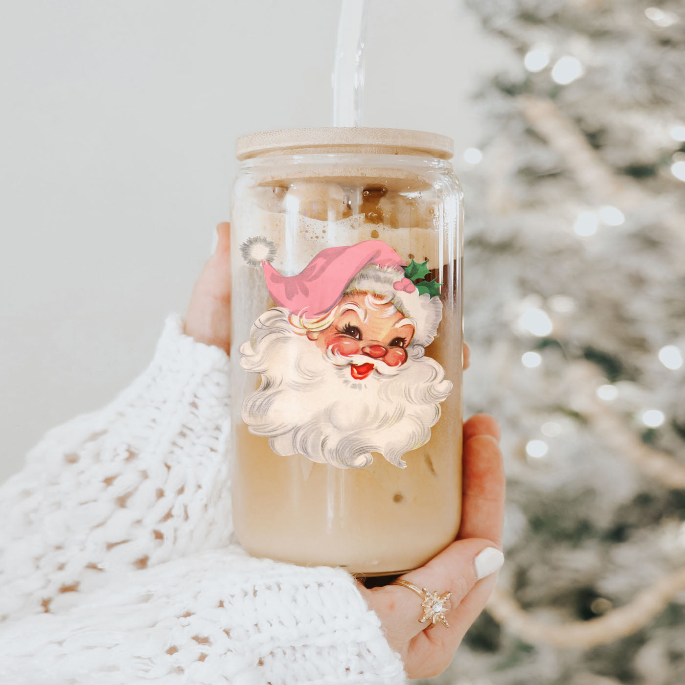 Vintage Pink Santa