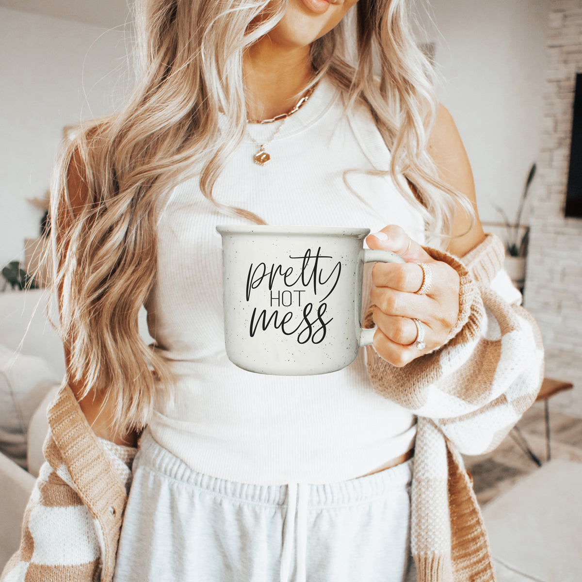 hot mess humor mug
pretty chaos coffee cup