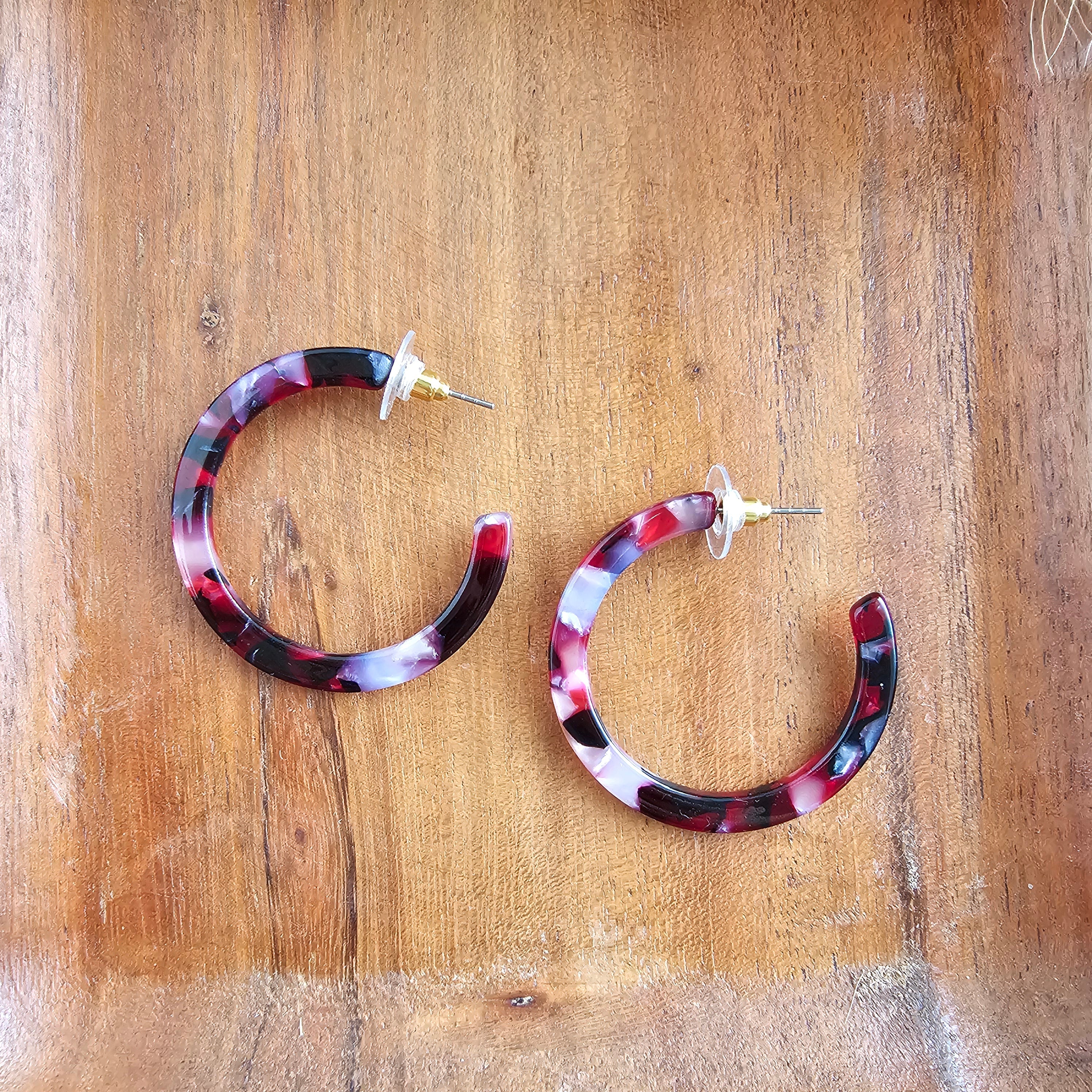 Camy Hoops - Burgundy