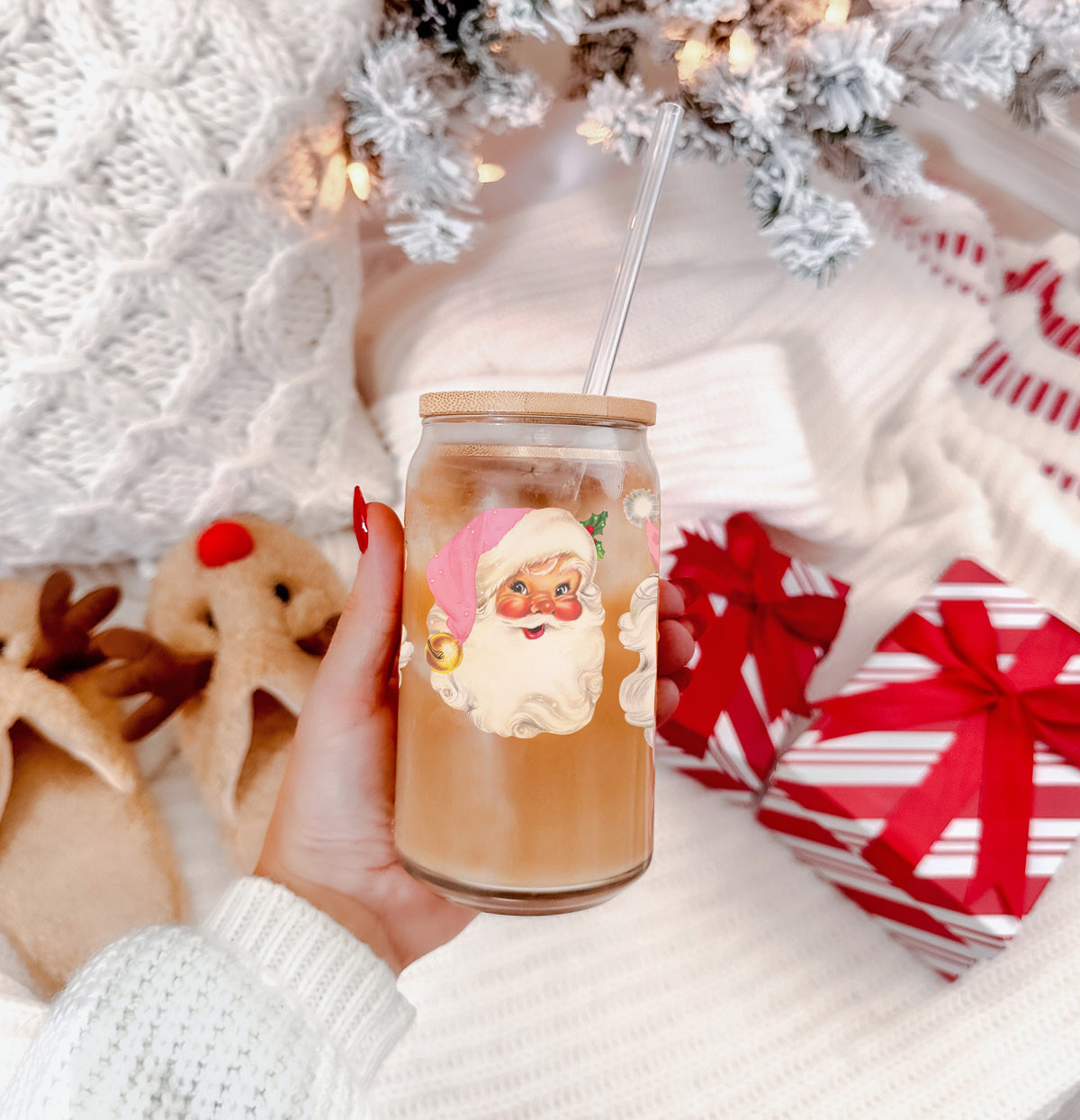 Vintage Pink Santa