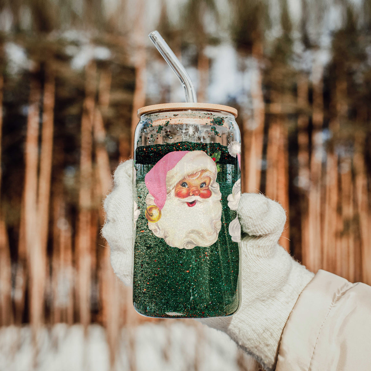 Vintage Pink Santa