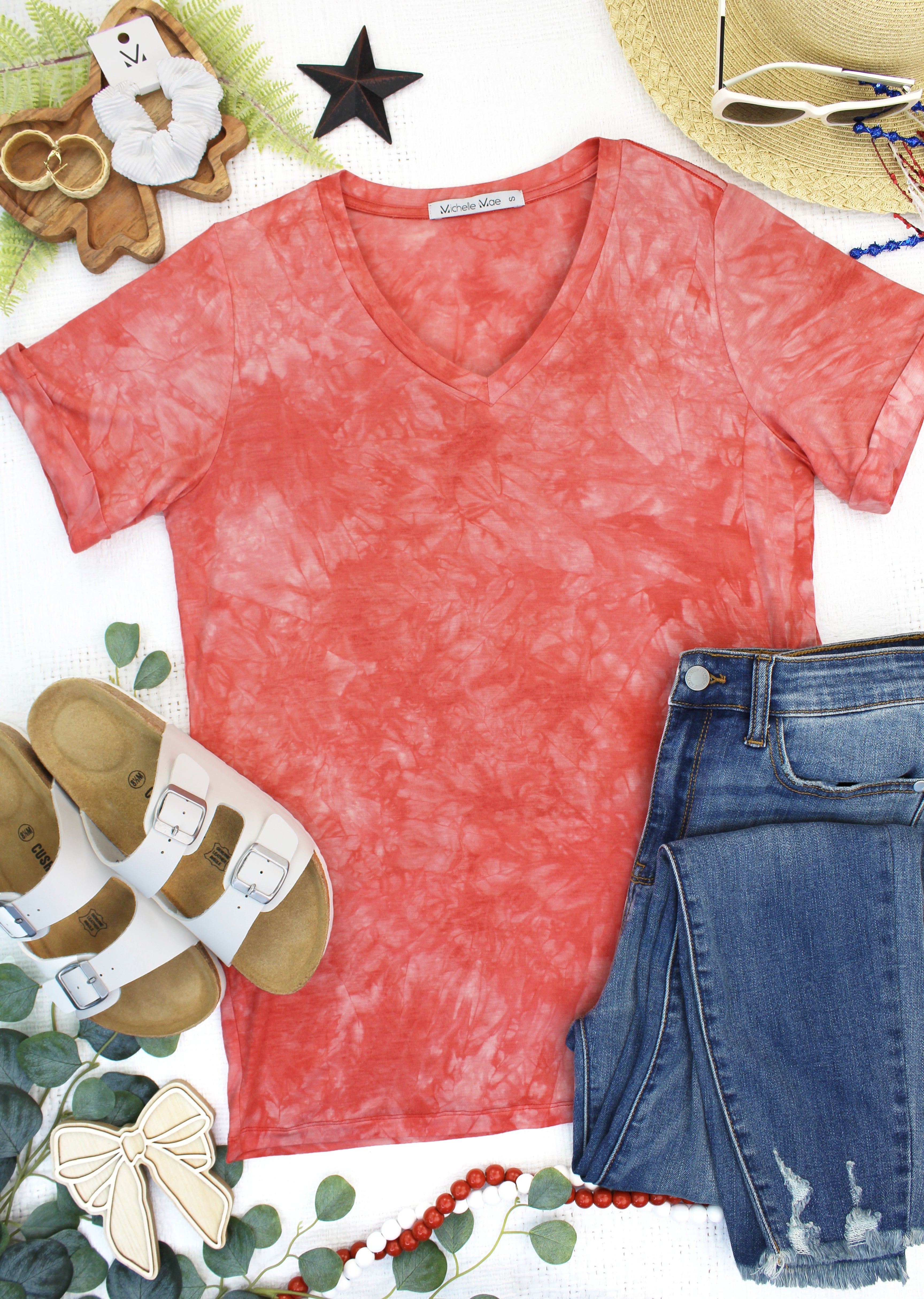 Sophie Top - Red Tie Dye