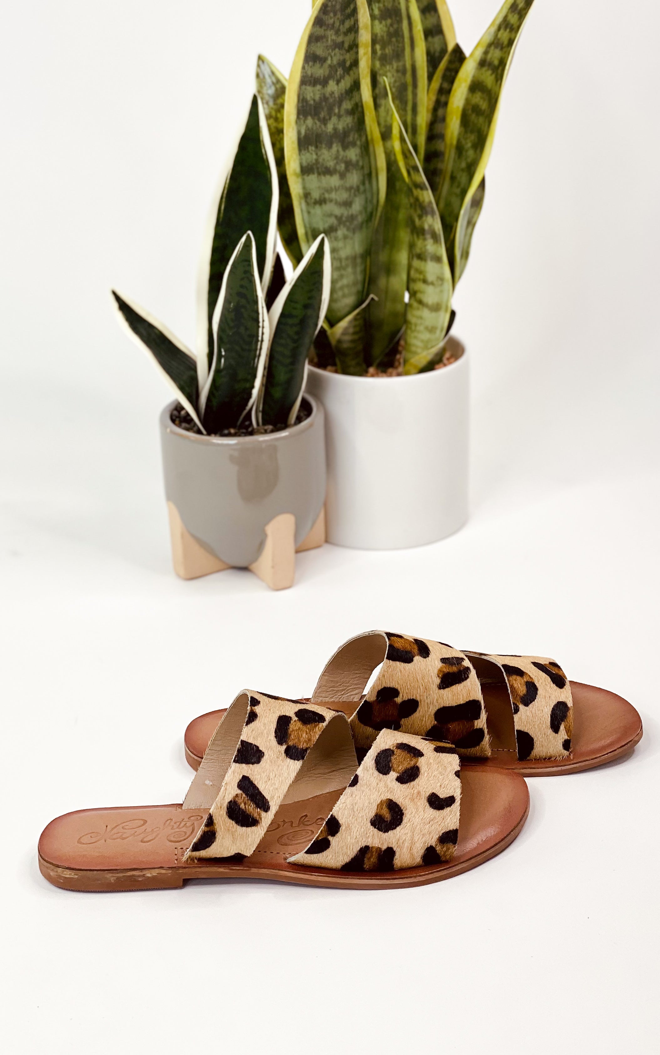 Spirited Dual Strap Slide in Leopard