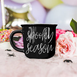 Modern Gothic Halloween Mug Black and White Design
Autumn Morning Coffee Halloween Themed Mug