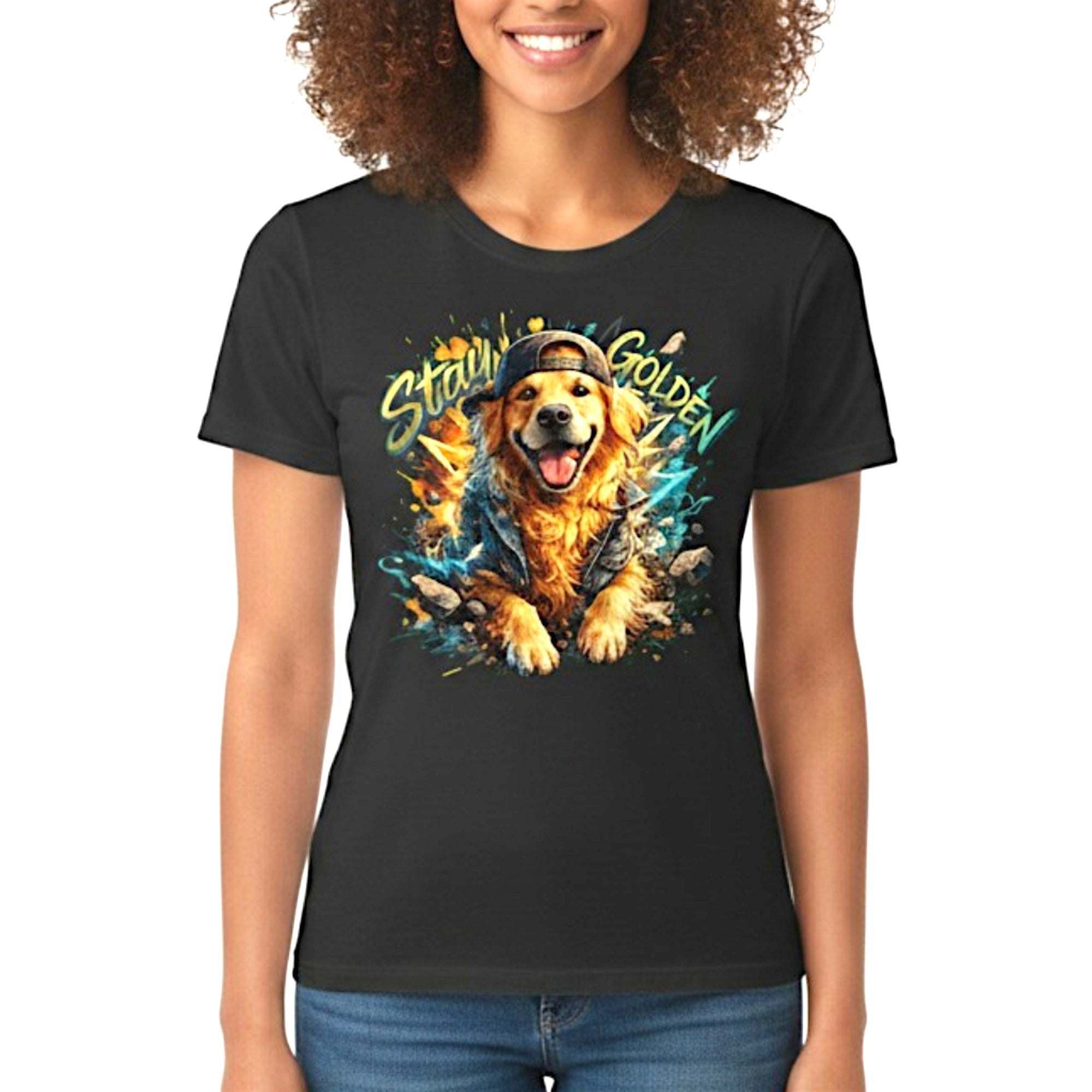 Stay Golden Retriever Graphic T-Shirt