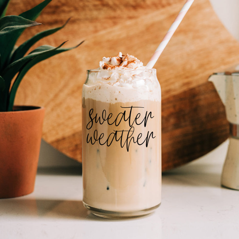 Sweater Weather Mug B&m Sweater Weather Mugs
Fall glass mug Halloween Cup with straw Halloween Cup Tumbler