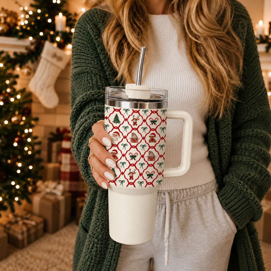 Santa and gingerbread holiday print
reindeer and candy cane Christmas pattern
Christmas tree and bow holiday pattern
holiday tumbler with Santa houses and trees
Christmas cup with mixed festive icons
Christmas coffee cup with traditional design
holiday water cup with Christmas pattern
festive beverage tumbler for winter
Christmas morning coffee tumbler
holiday morning drinkware
Christmas decorating tumbler
gift wrapping Christmas tumbler
Christmas baking tumbler
Christmas cookie baking tumbler
holiday shopp