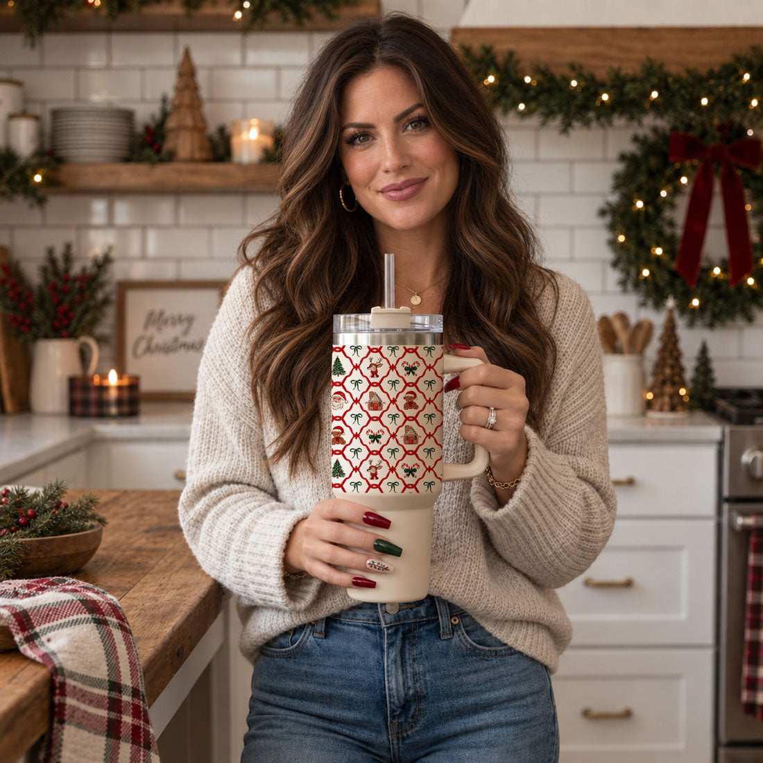 Christmas tumbler with reindeer and candy canes
holiday travel cup with Santa and trees
cheerful Christmas character drinkware
classic holiday icon tumbler
old fashioned Christmas drink cup
nostalgic Santa gingerbread tumbler
festive red green holiday cup for women
cute holiday character cup with handle
Christmas tumbler with playful Santa pattern
reindeer and Christmas tree travel tumbler
gingerbread and candy cane holiday cup
vintage holiday character drinkware
classic Christmas motif tumbler
