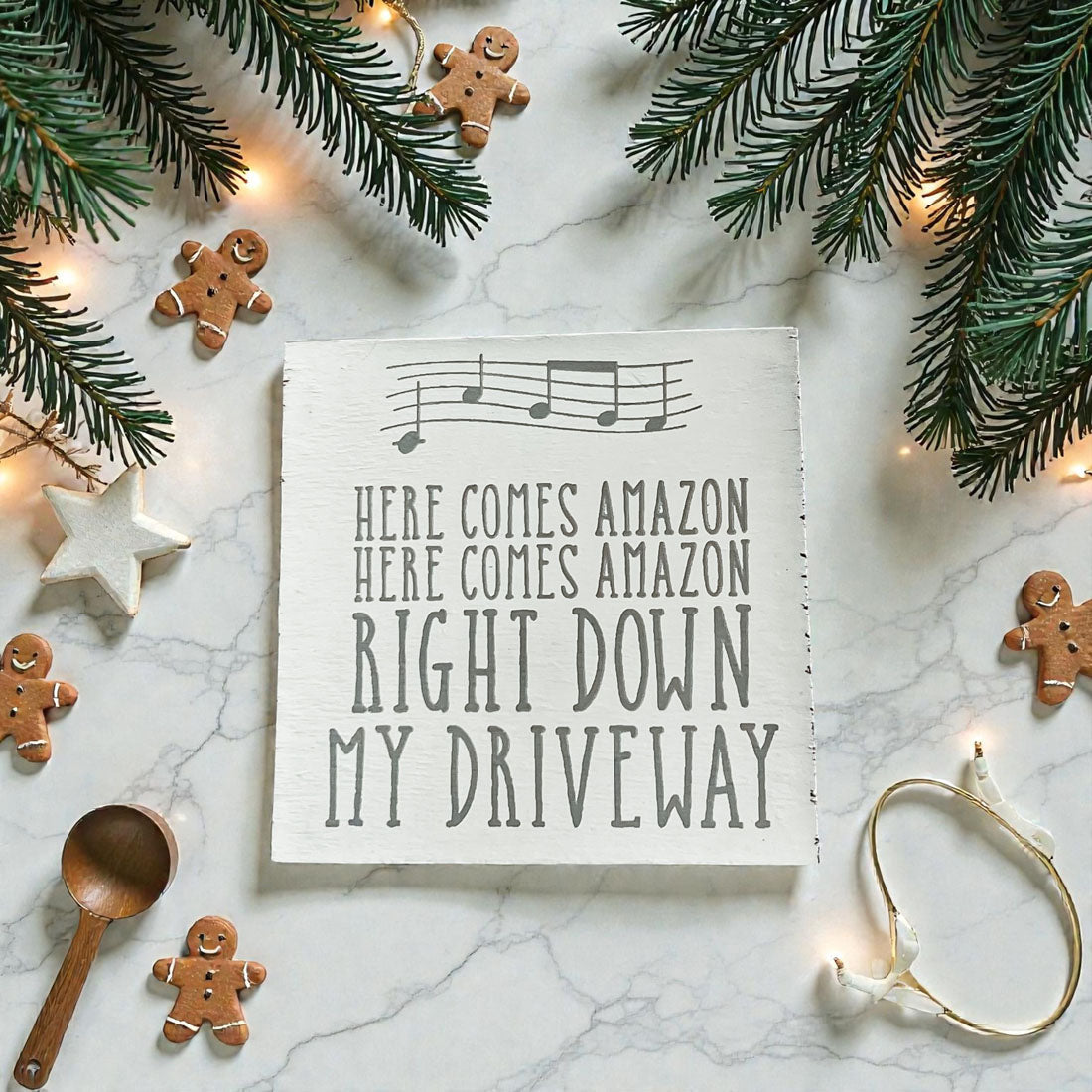 Here Comes Amazon Sign