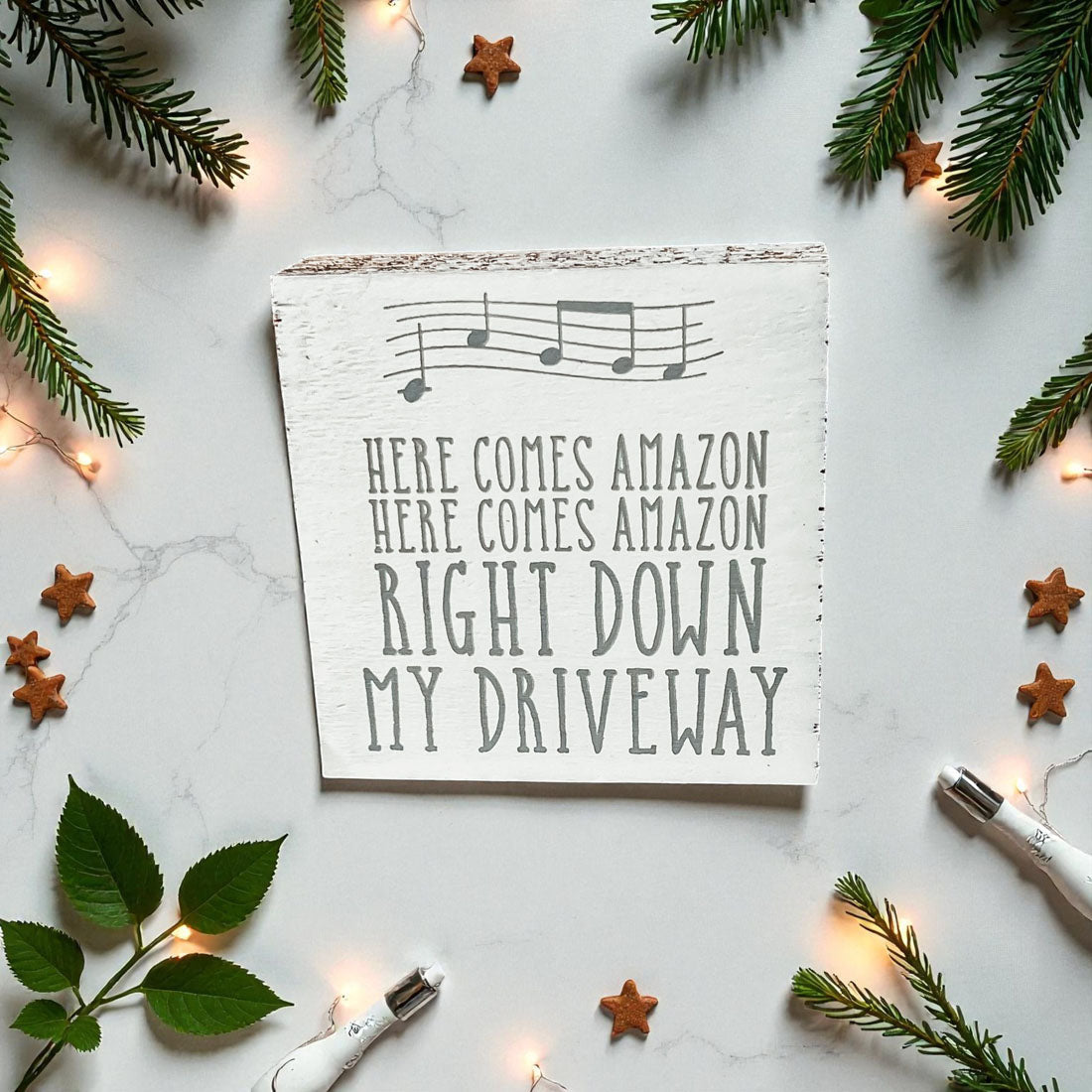 Here Comes Amazon Sign