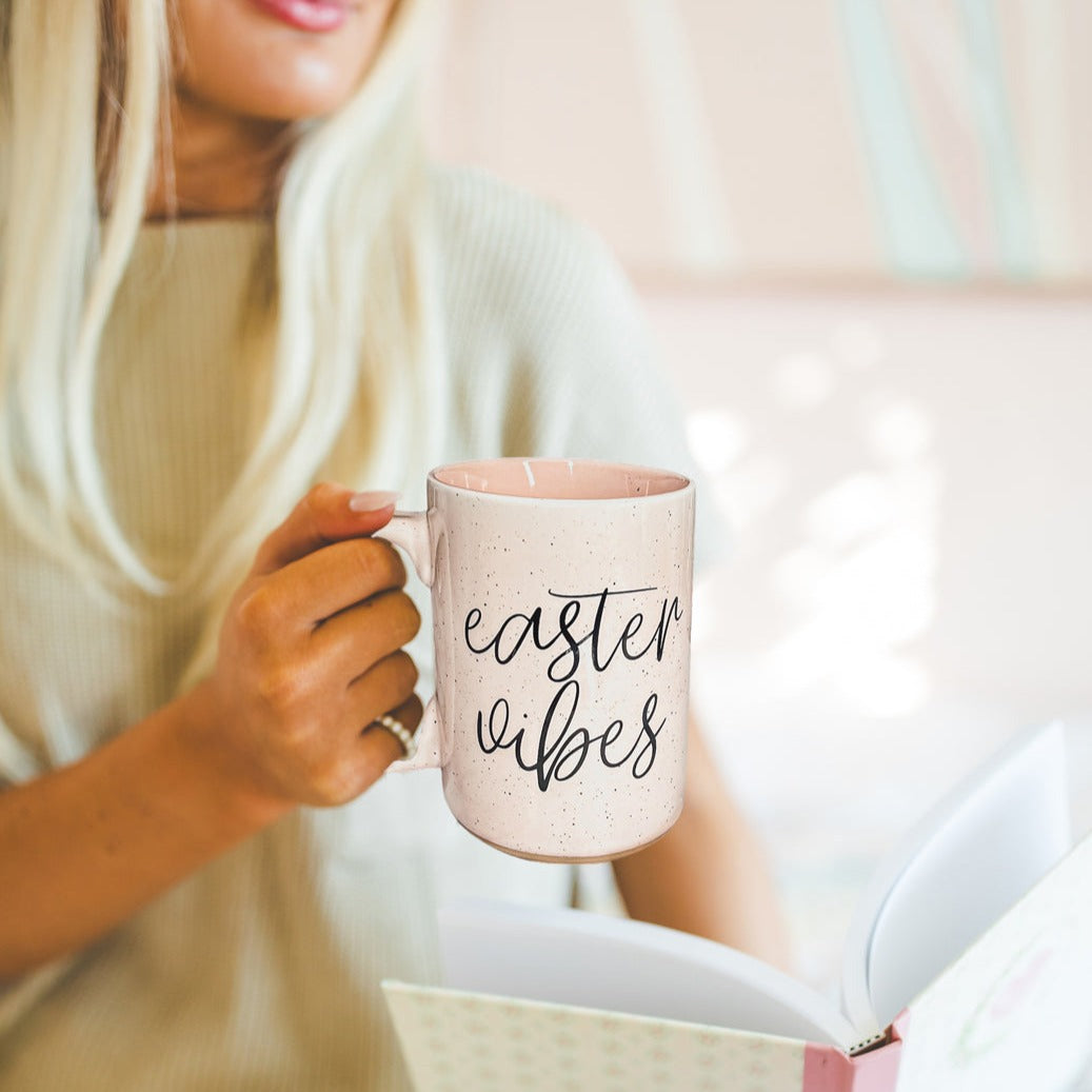 easter table setting
spring drink styling
wholesale easter mugs
spring retail display
easter gift shop items