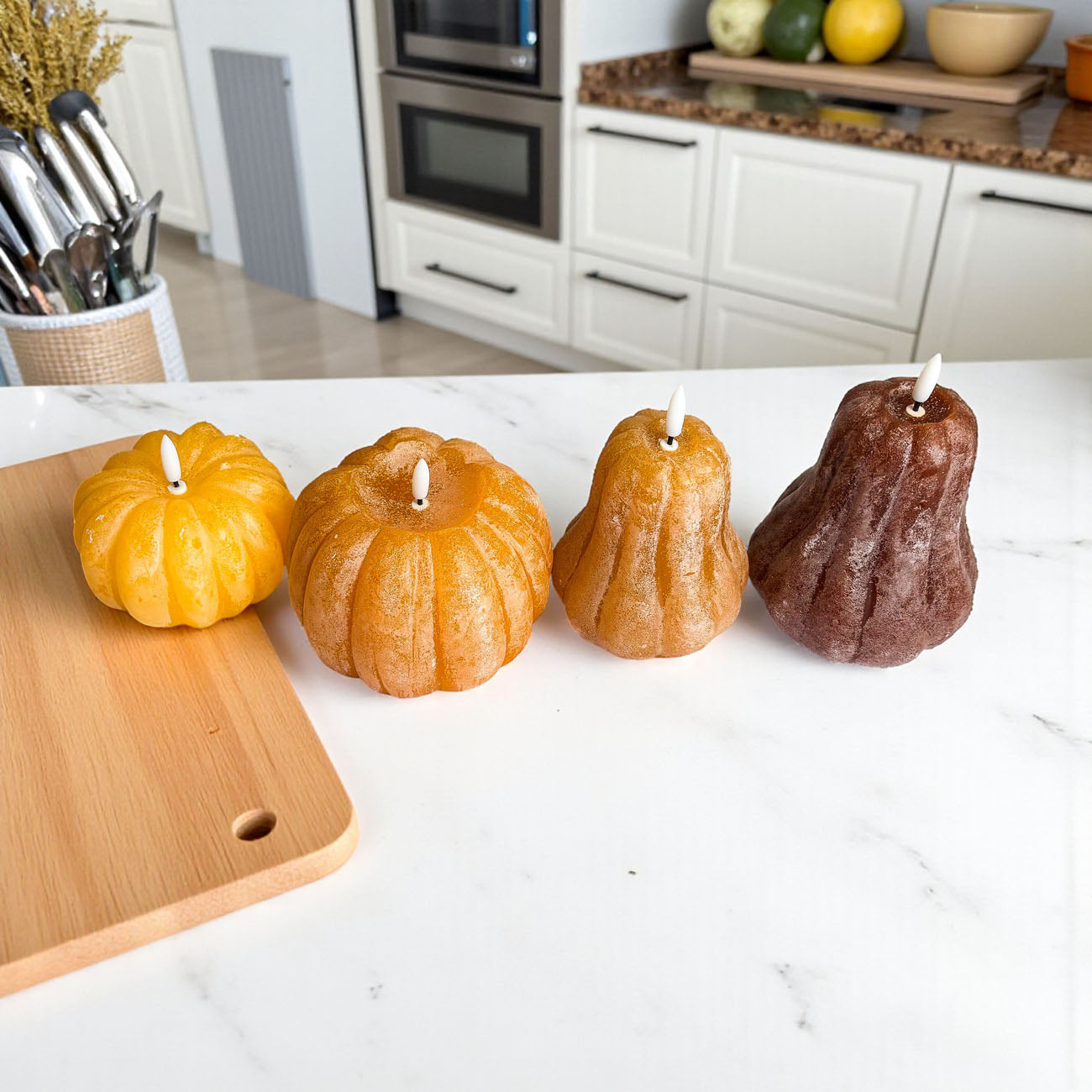 Handmade Pumpkin Wax Shaped Candles
Handmade Gourd Wax Shaped Candle Decorations