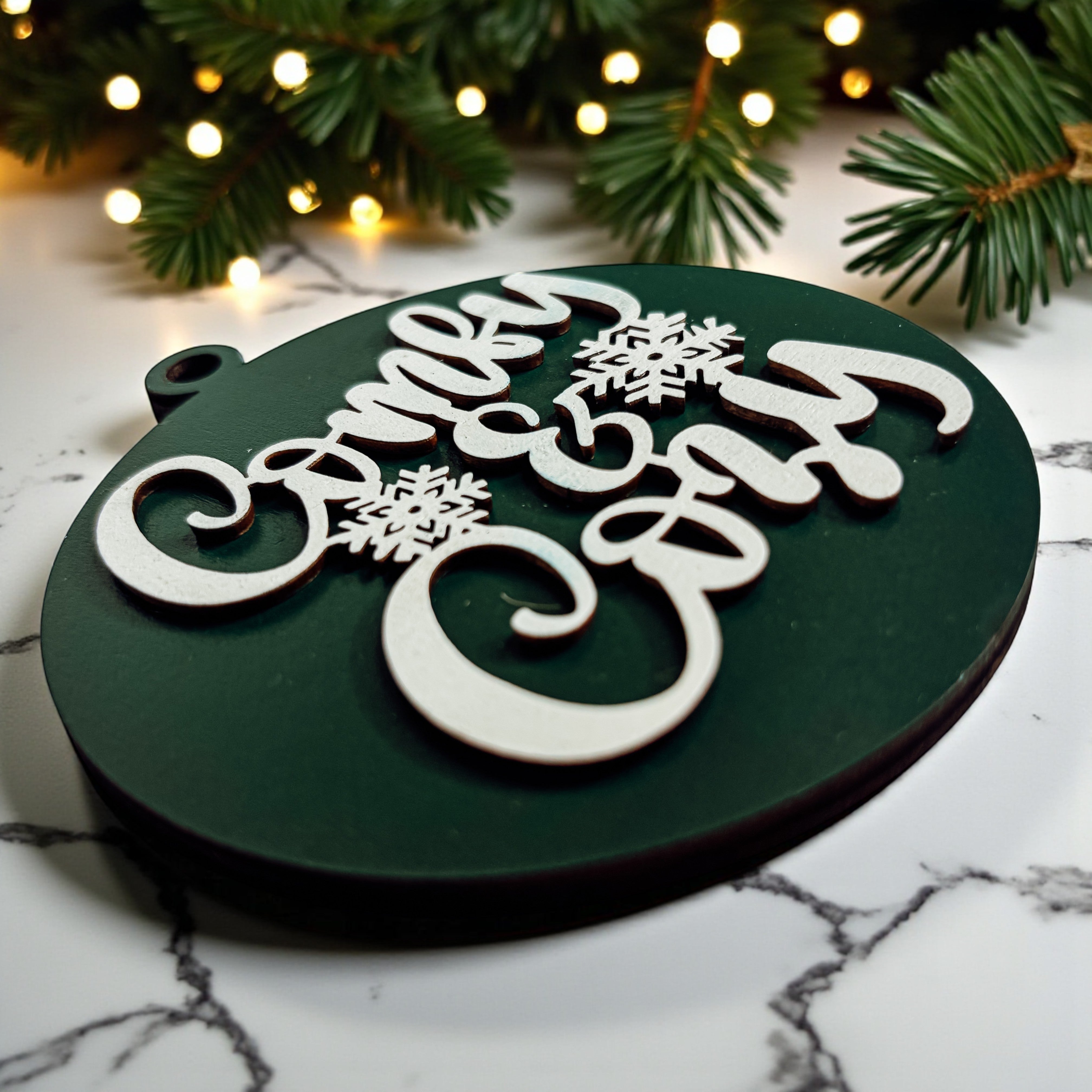 Green and silver christmas ornaments wooden.
green and white christmas tree decor
Green White Christmas ornaments wooden
Hand painted christmas ornament wood slices for sale