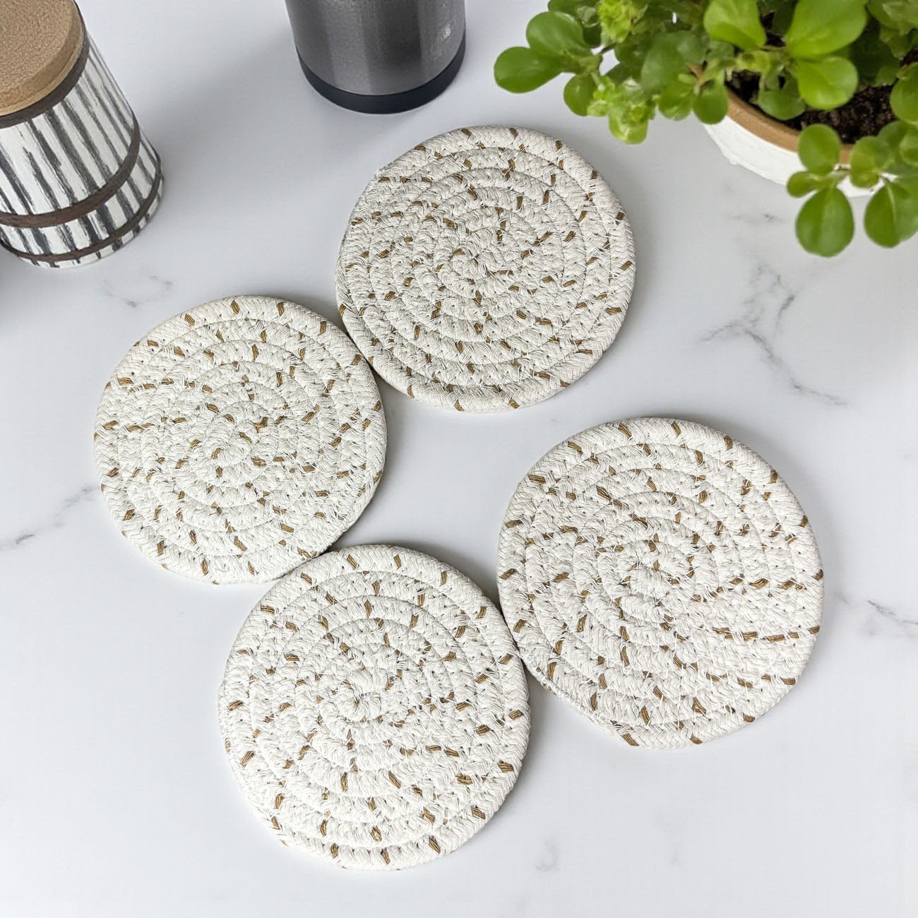 Set of 4 braided coasters fall colors gift bundle neutral
Four piece braided rope coaster set fall gift neutral
Braided rope coaster collection fall colors gift set neutral