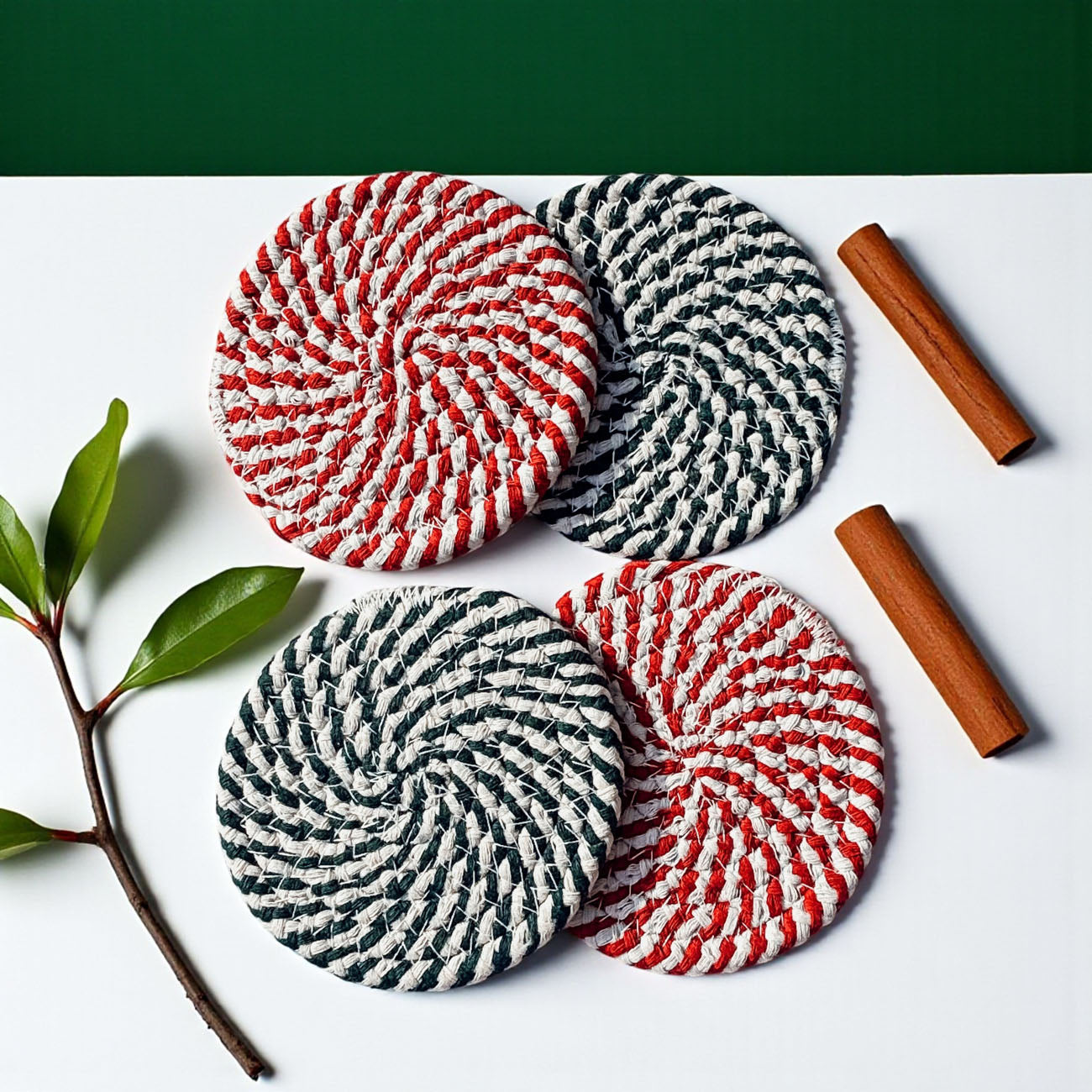 Christmas present candy cane coasters holiday braided rope
Holiday shopping candy cane coasters Christmas accessories
Christmas gift ideas candy cane coasters holiday home decor