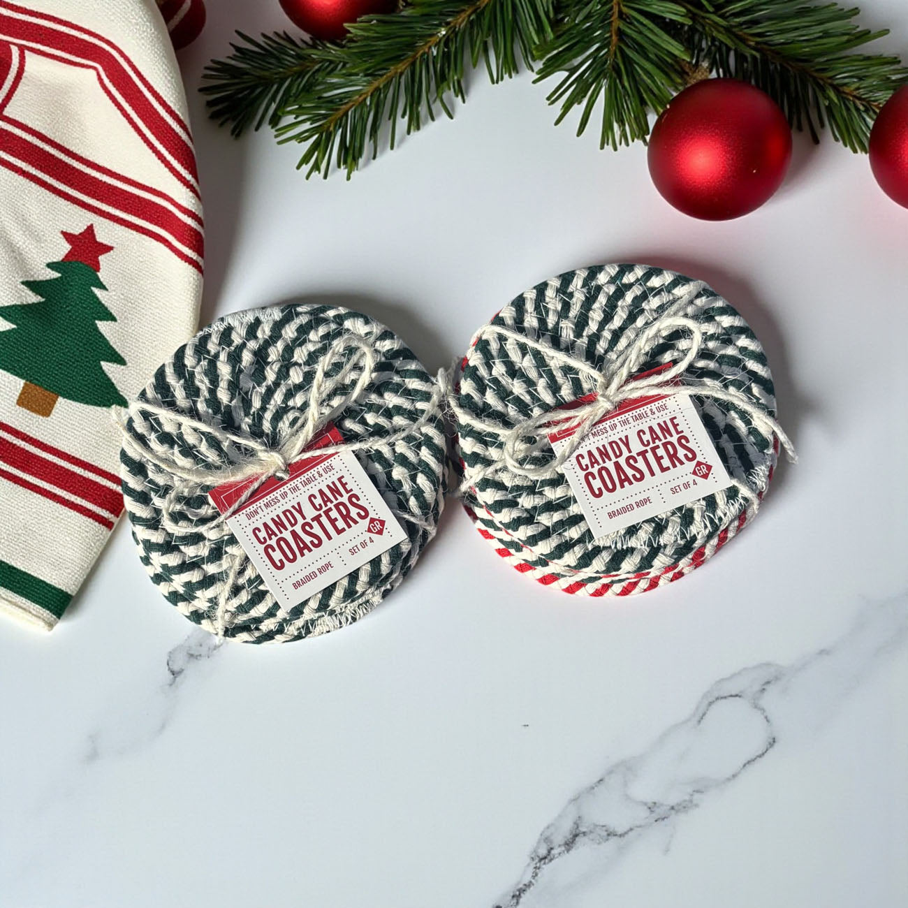 Christmas red white striped coasters candy cane holiday decor
Holiday green white striped coasters candy cane Christmas gift
