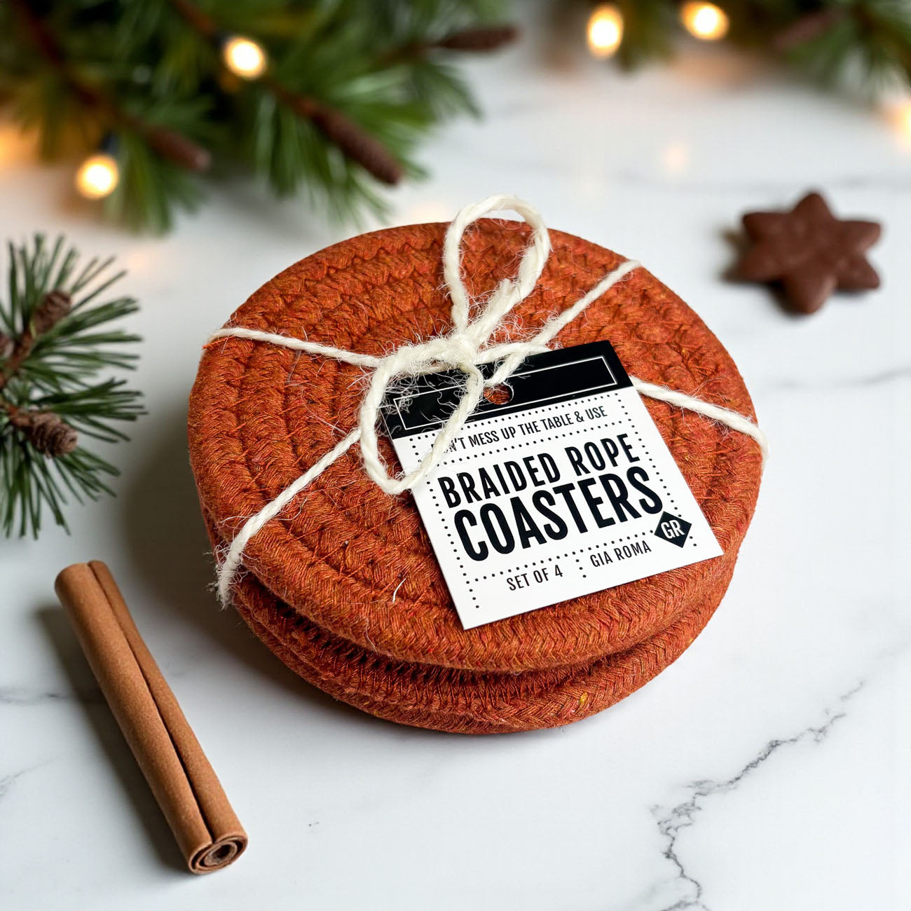 Autumn table decor braided rope coasters gift bundle neutral
Seasonal gift braided rope coasters fall neutral home accessories
perfect small gift for coworkers teachers or friends