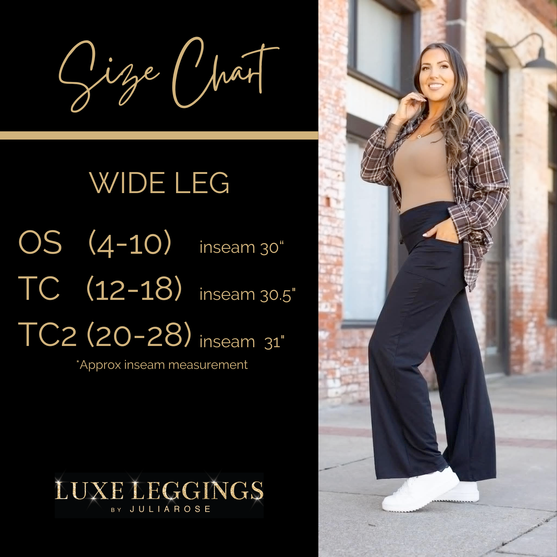 High-waisted black wide leg pants with pockets by Julia Rose, Julia Rose women’s wide leg pants lifestyle image