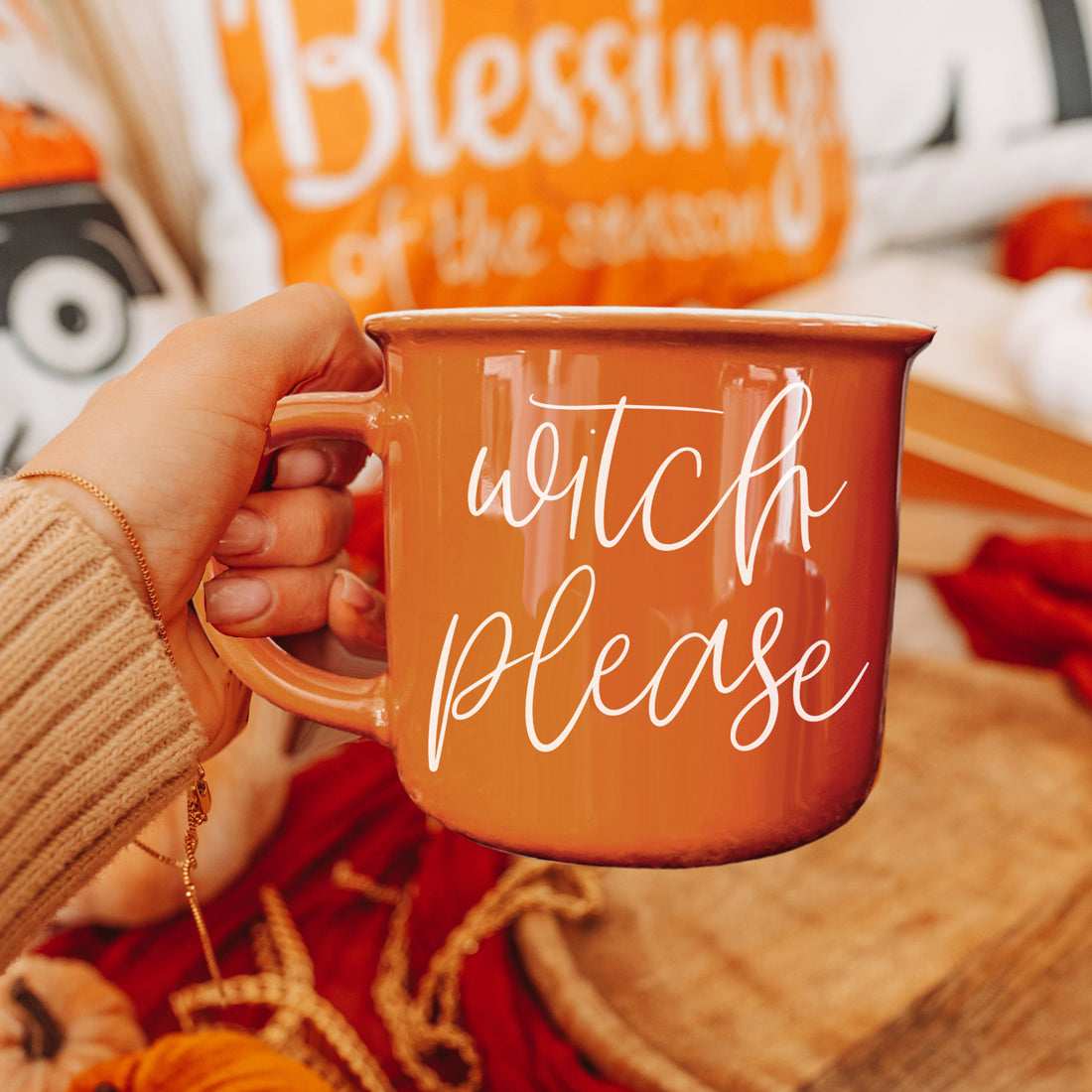 Witch Please coffee mug
Halloween witch mug
Orange witch coffee mug