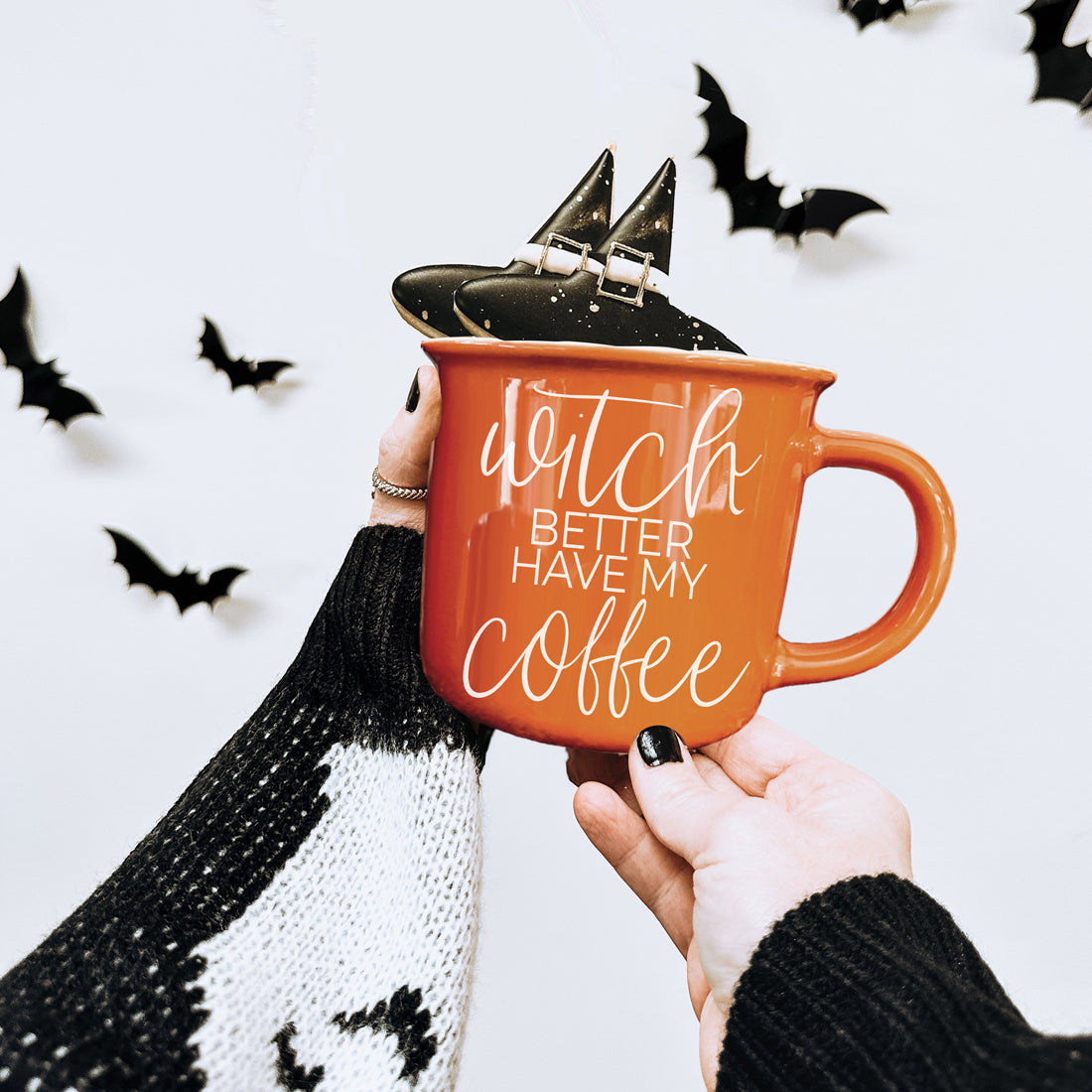 Halloween Party Host Gift Coffee Mug
Modern Witch Coffee Mug Halloween Design
Contemporary Halloween Coffee Cup Orange